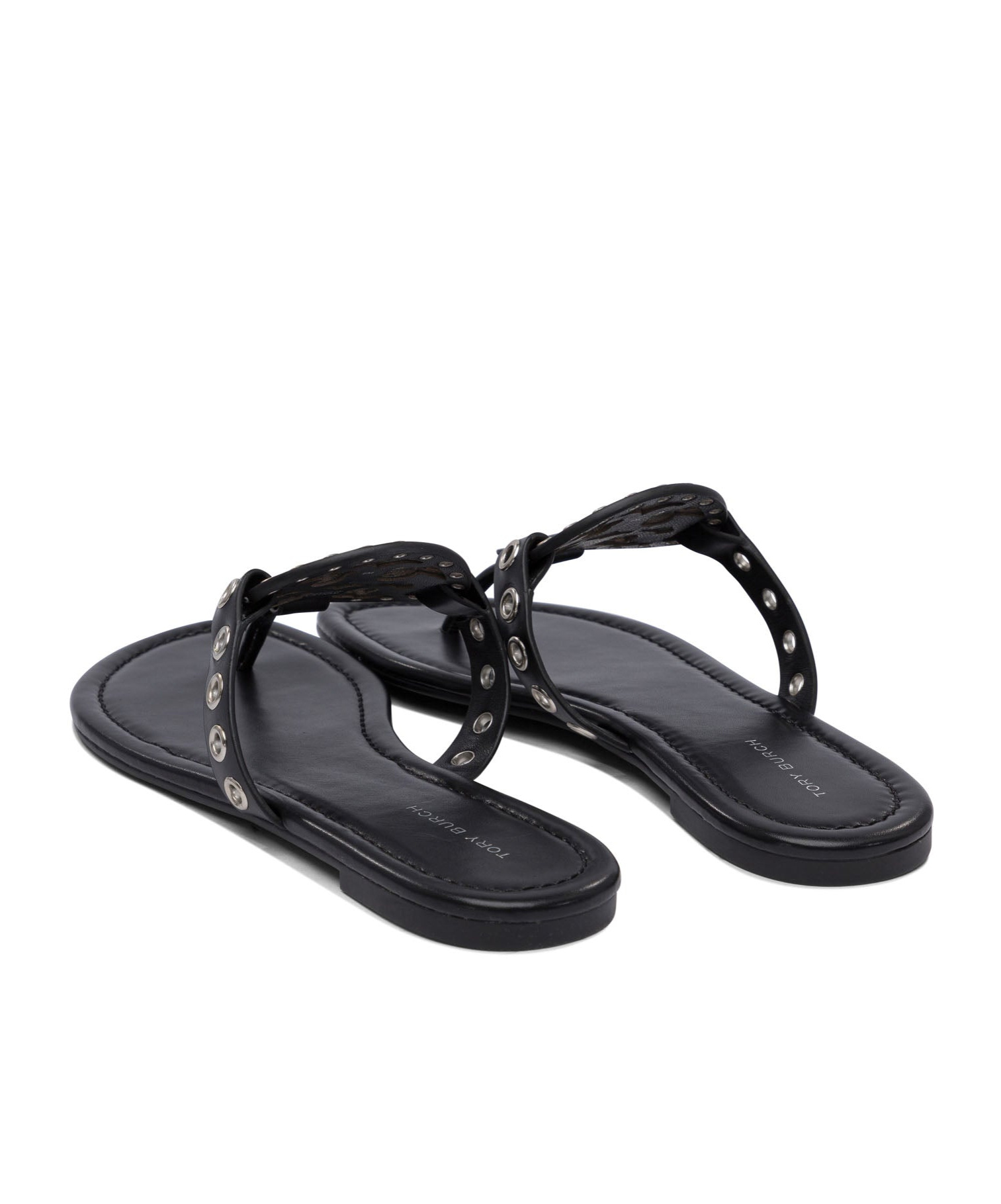 Tory Burch Eyelet-embellished Sandals In Black