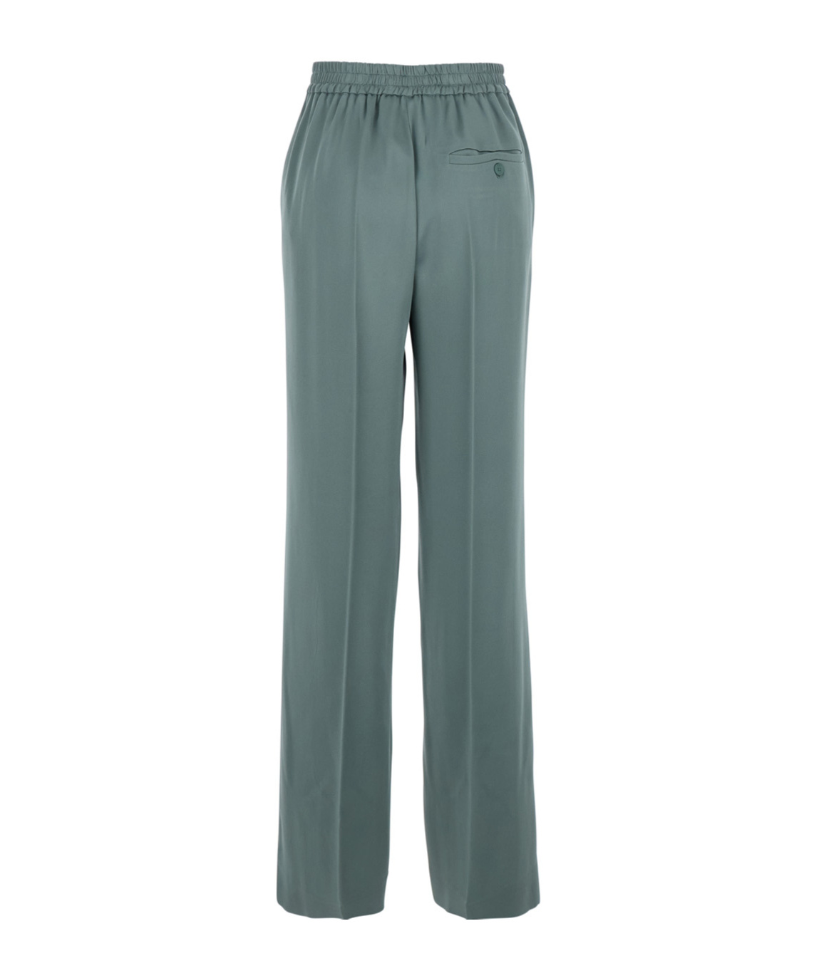 Semicouture Blue Trousers With Elastic Waist And Front Pleats In Fabric Woman In Green
