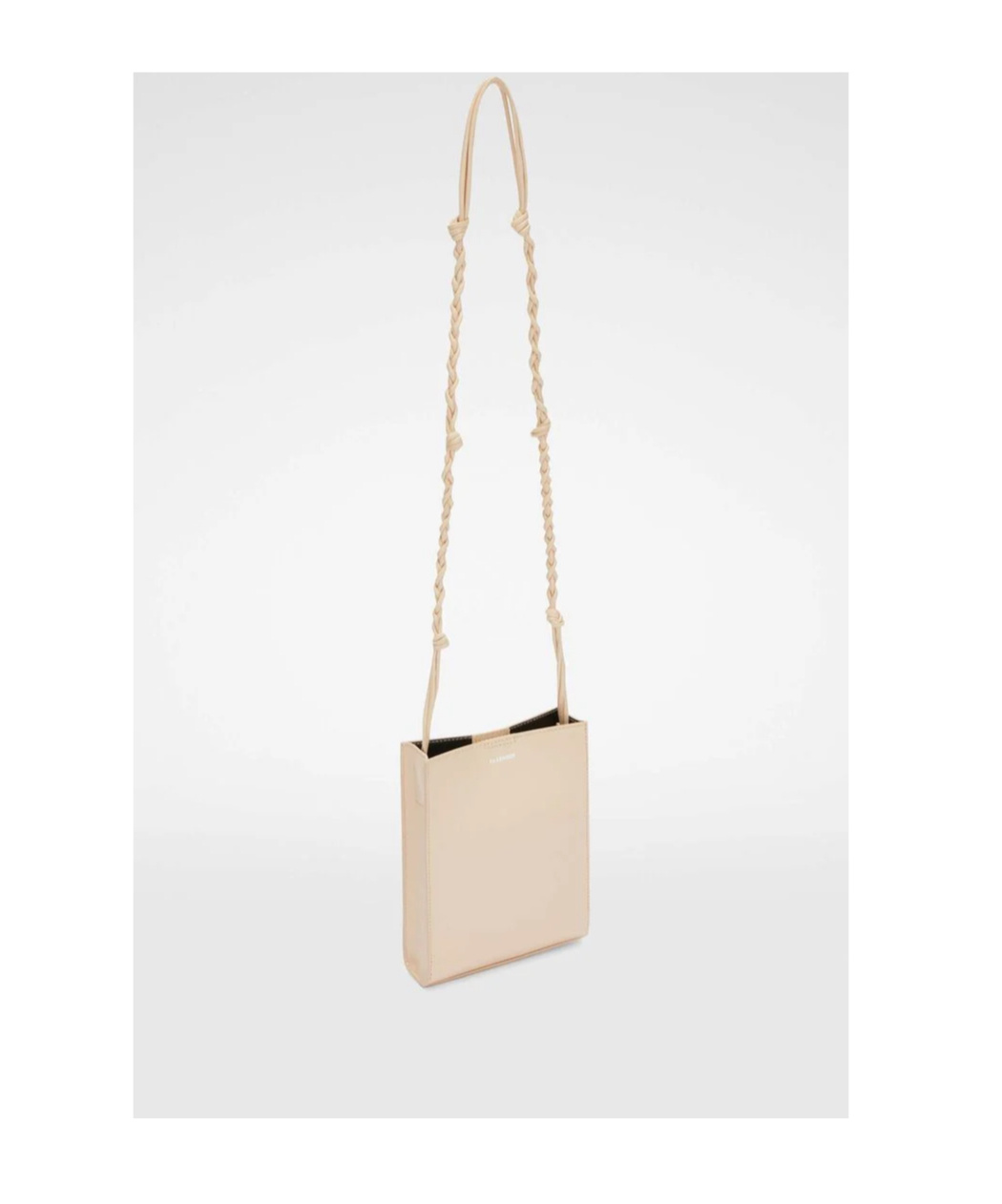 Jil Sander Logo-print Leather Crossbody Bag In Nude
