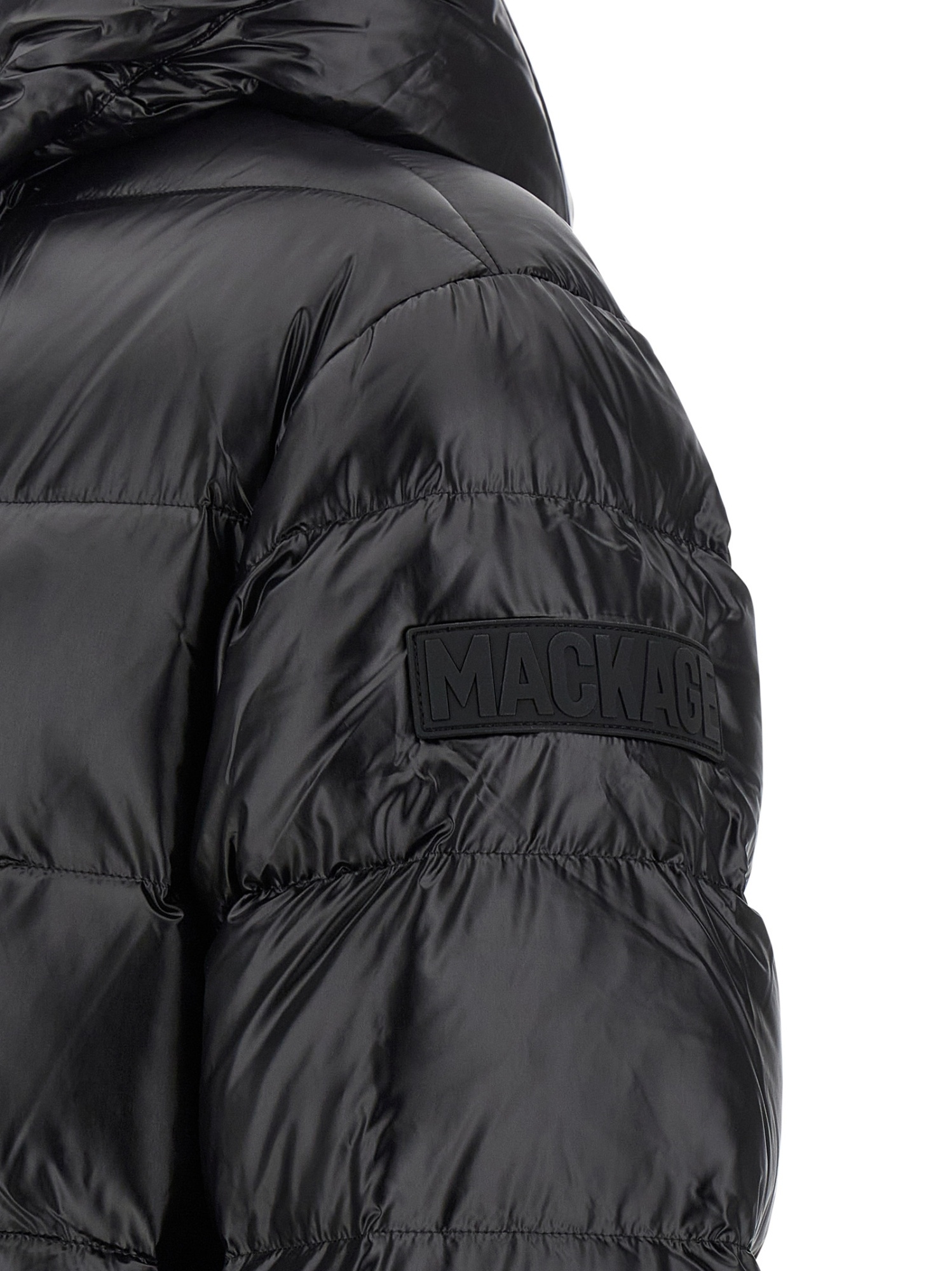 Mackage Long-sleeved Hooded Cotton Jacket In Black