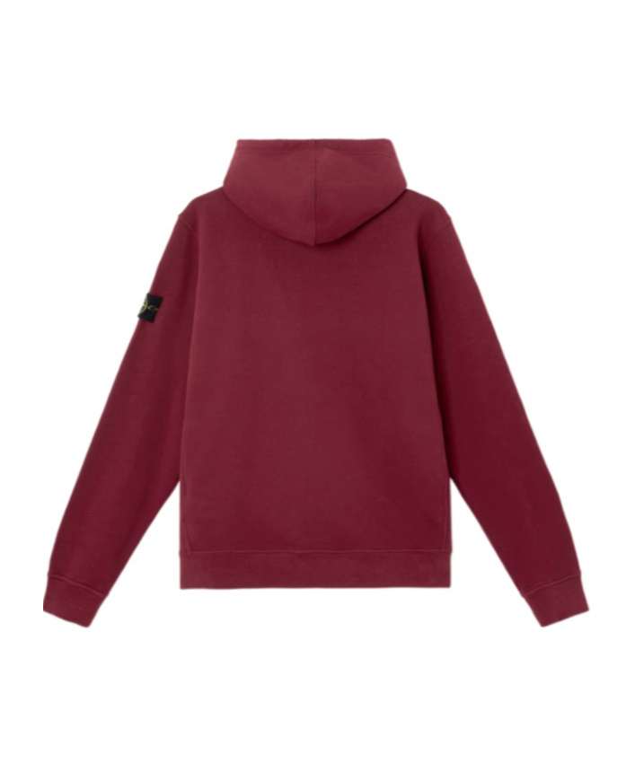 Stone Island Regular-fit Hooded Sweatshirt With Pouch Pocket In Burgundy