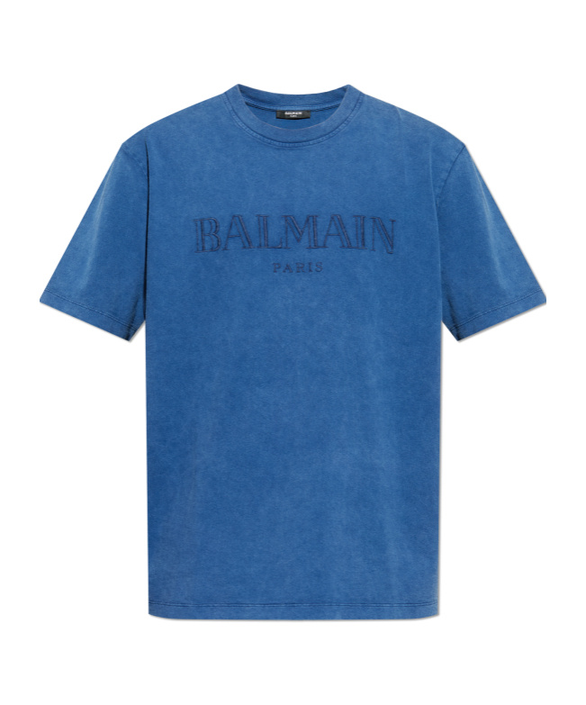 Balmain Loose Ss T-shirt Clothing In Blue