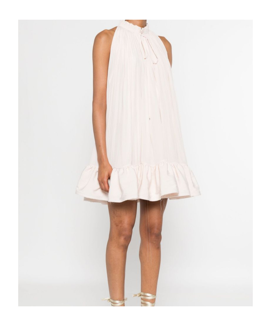 Lanvin Frill-neck Ruffled Mini Dress In White