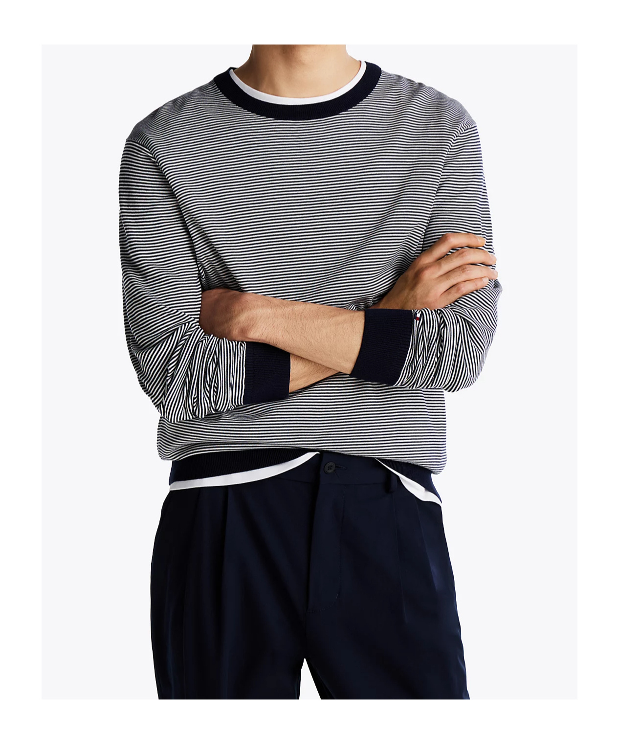 Shop Tommy Hilfiger Crew-neck Sweater In Black