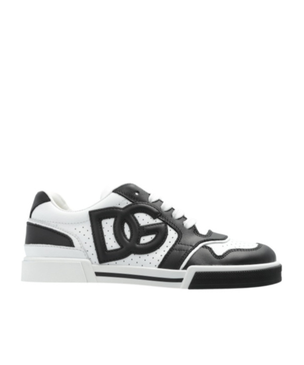 Dolce & Gabbana Logo-appliqué Leather Sneakers In White