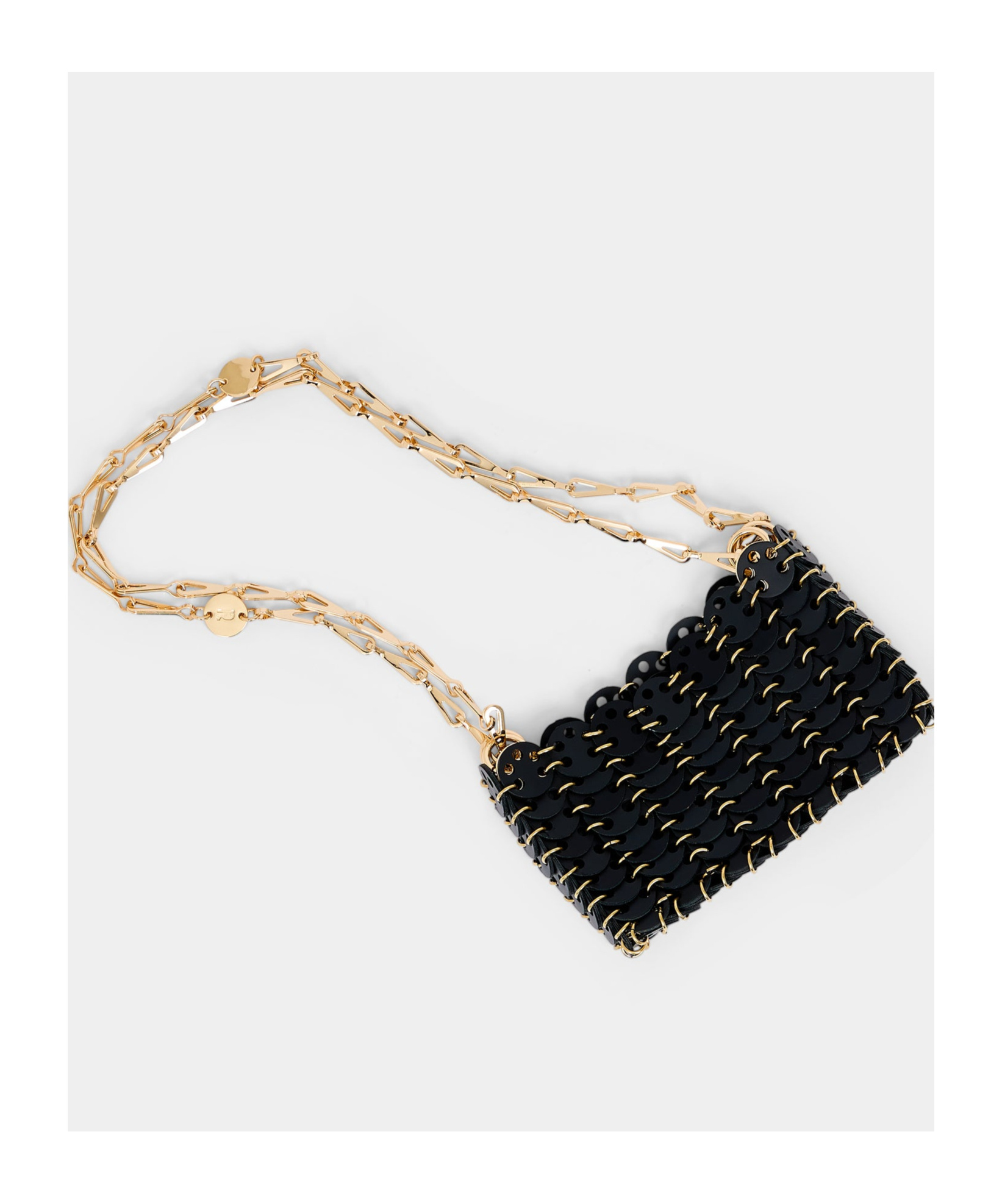 Rabanne Logo Shoulder Bag In Black