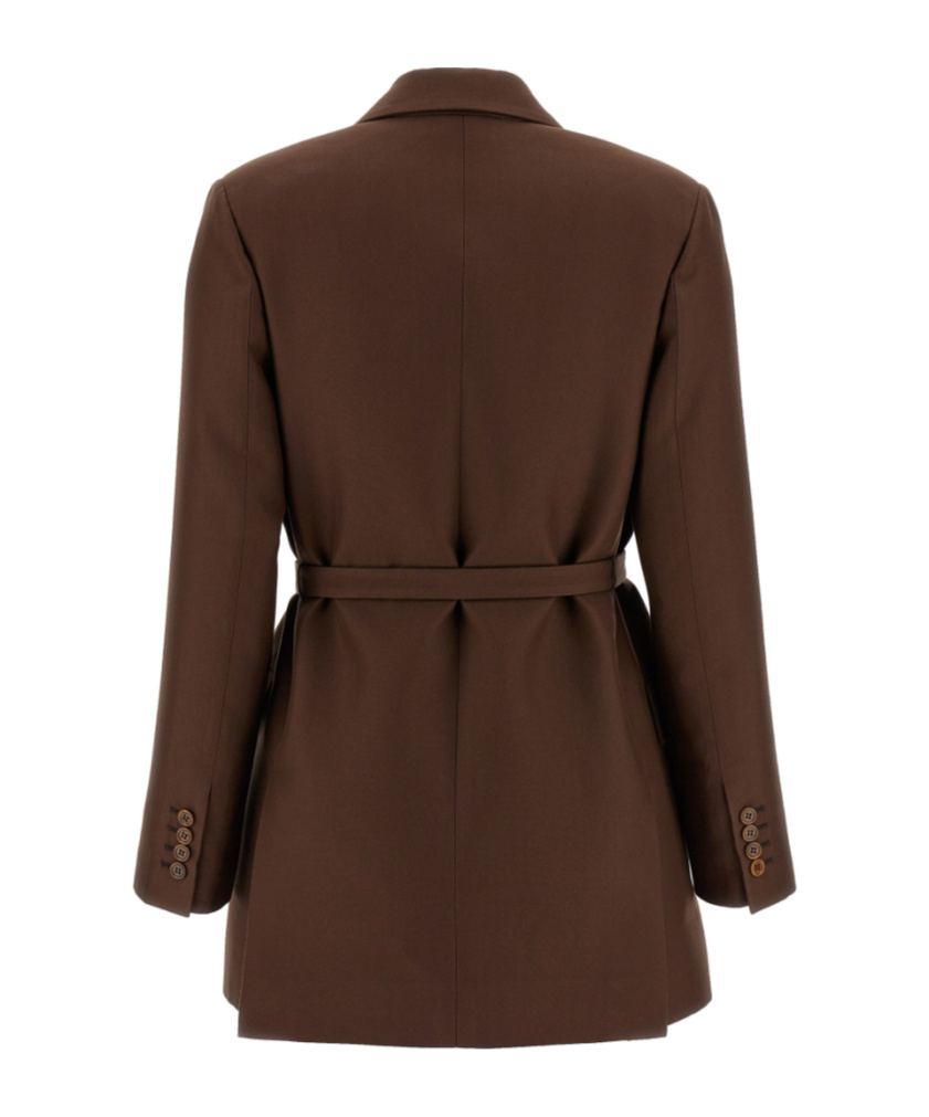 Brioni Prisca Double-breasted Blazer In Brown