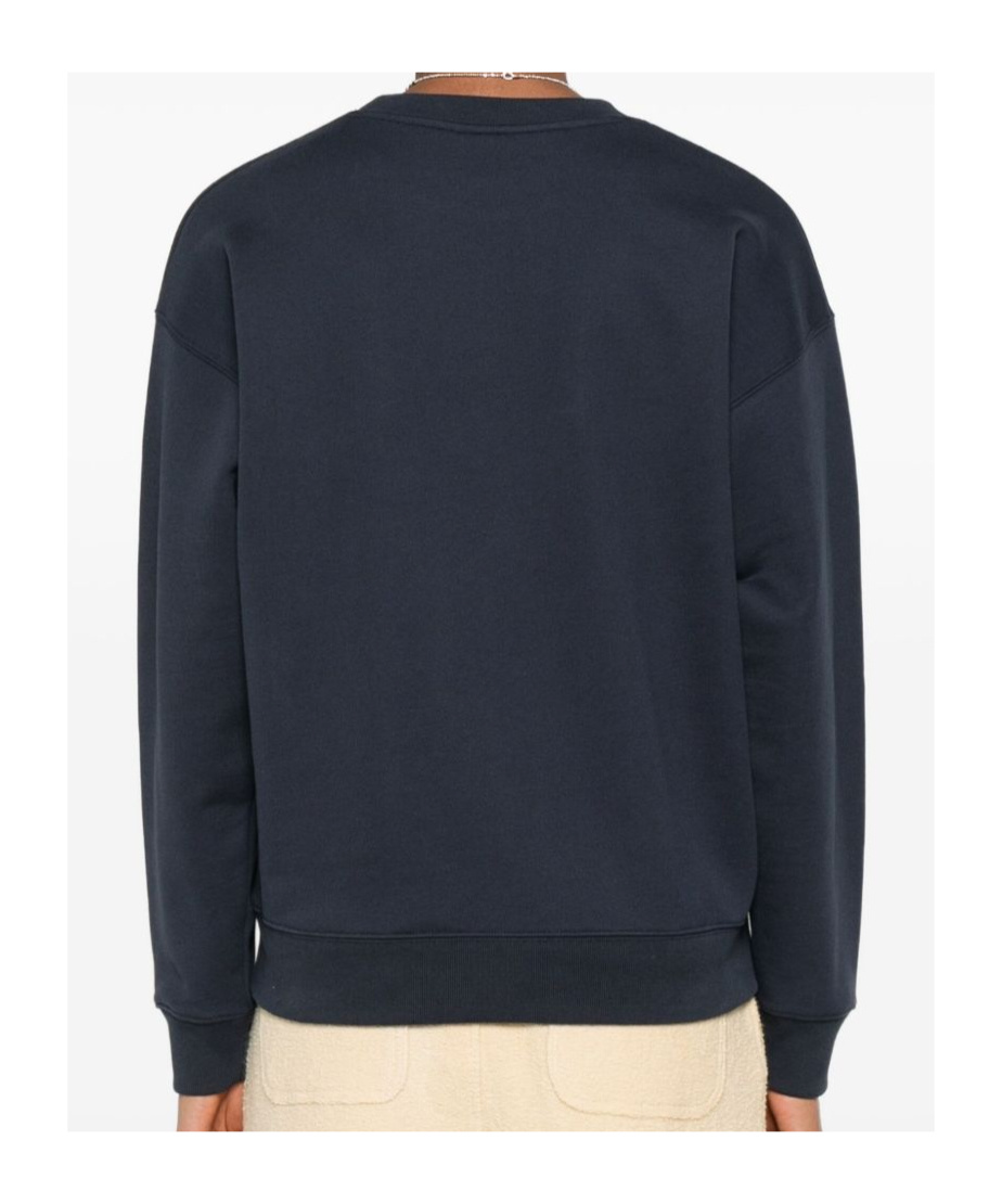 Maison Kitsuné Cotton Sweatshirt With Embroidered Fox Detail In Blue