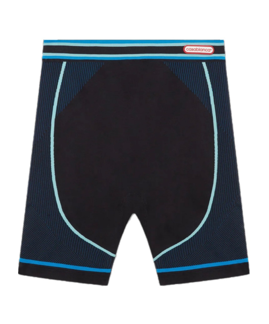 Casablanca Biker Shorts With Blue Details In Blue