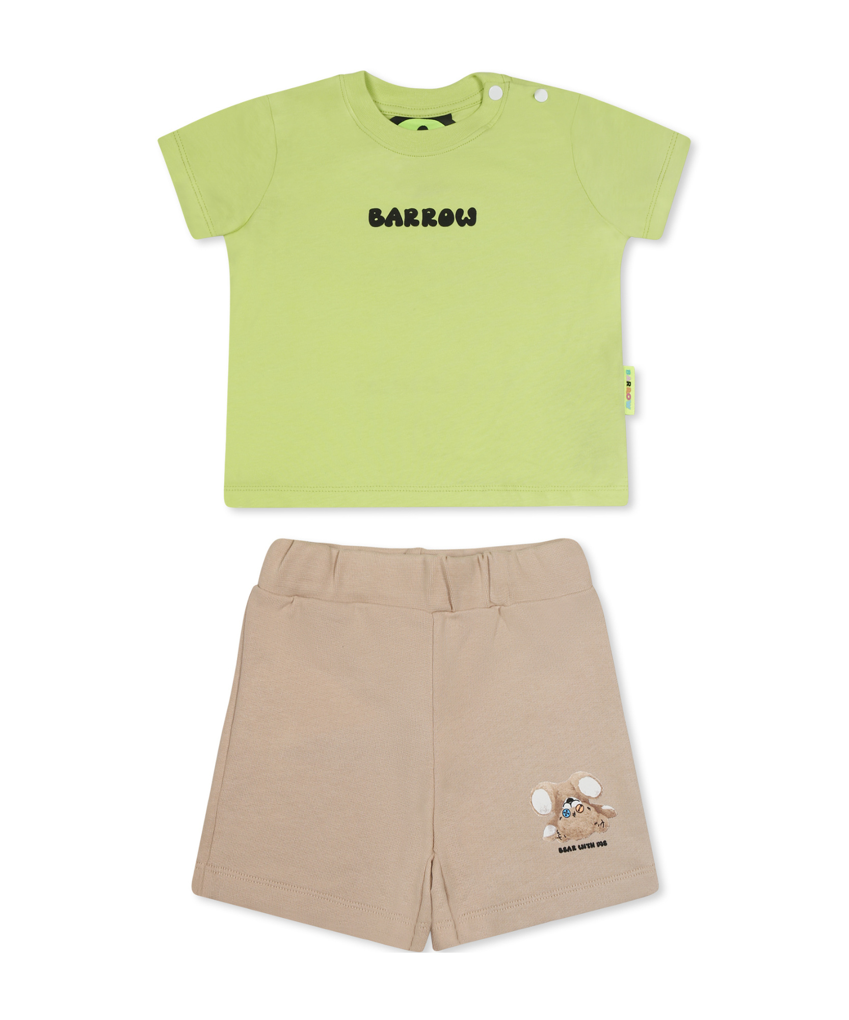 Barrow Bear-print Short Set In Nude