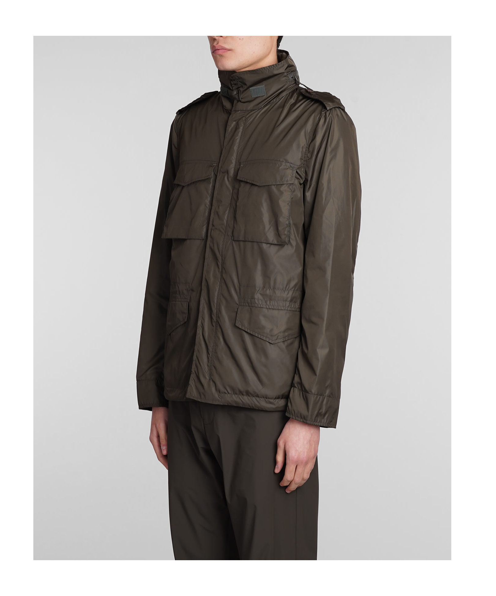 Aspesi Logo-patch Hooded Jacket In Black