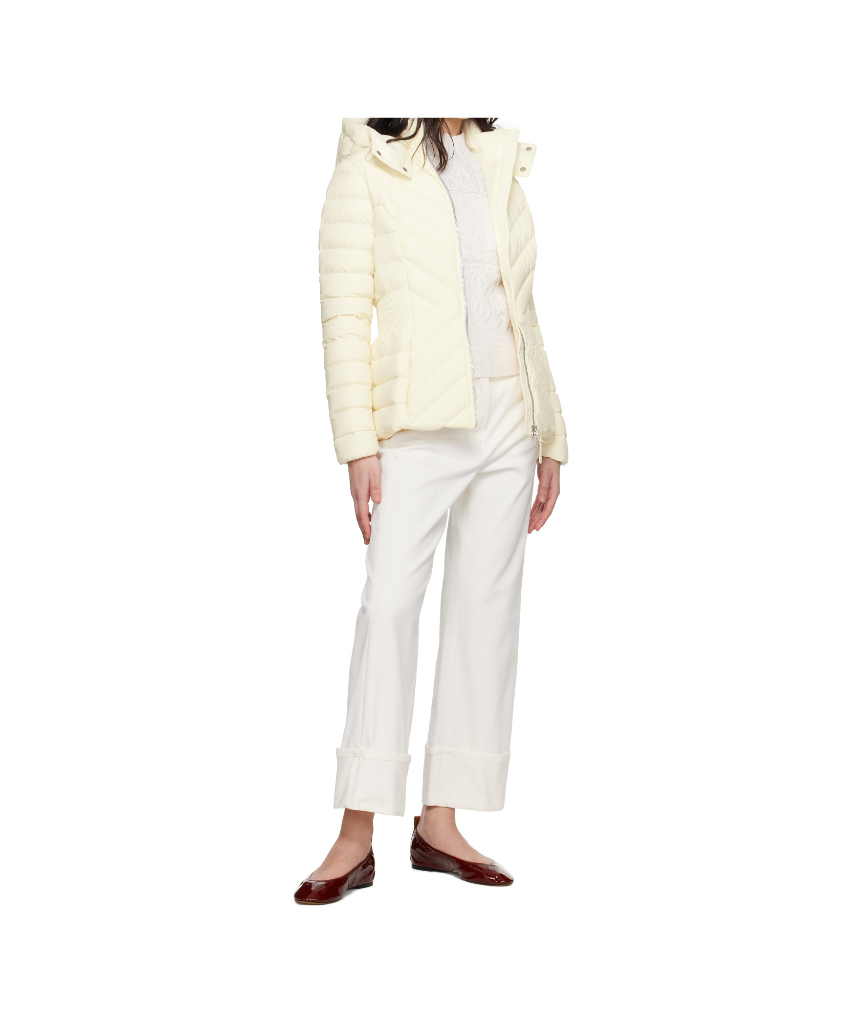 Mackage Off-white Idalee Hooded Light Down Jacket In Cream
