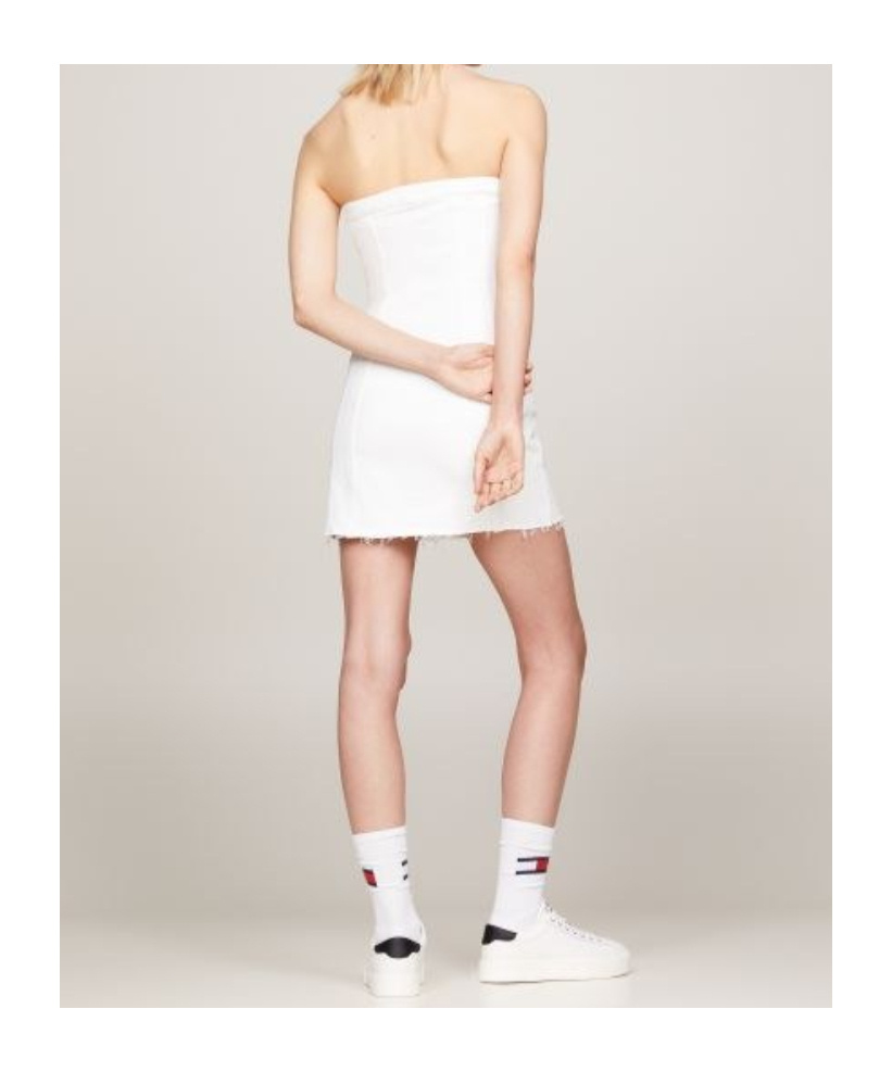 Tommy Hilfiger Sleeveless Denim Bodycon Mini Dress In White