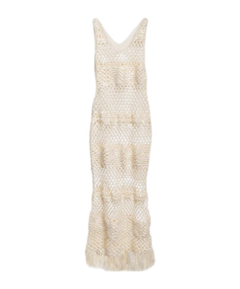 Dodo Bar Or Dmitry Crochet Midi Dress In Nude