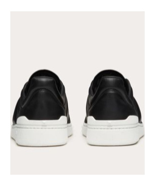 Valentino Black Upvillage Low Top Nappa Leather Sneakers In Black