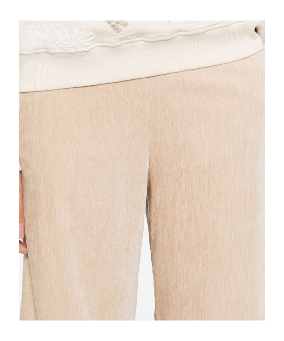 Forte Forte High-waisted Wide Leg Velvet Trousers In Neutral