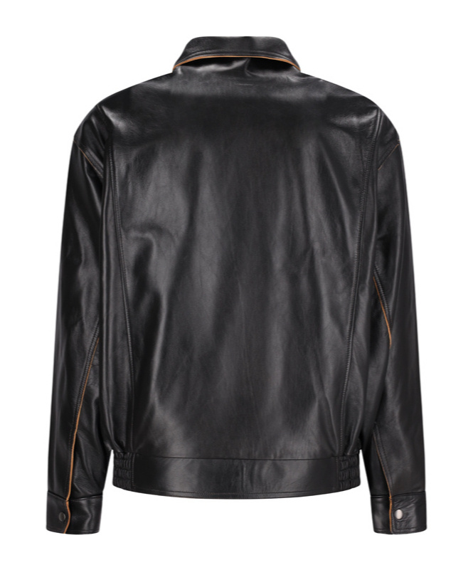 Calvin Klein Modern High Collar Jacket With Contrast Stitching In Black