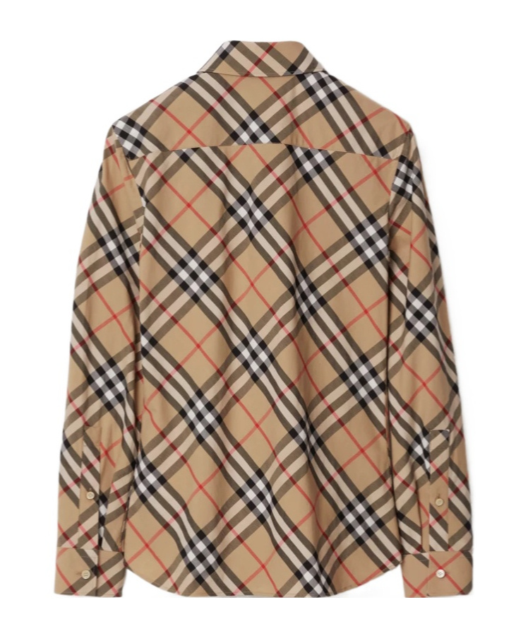 Shop Burberry Check-pattern Cotton Shirt In Brown