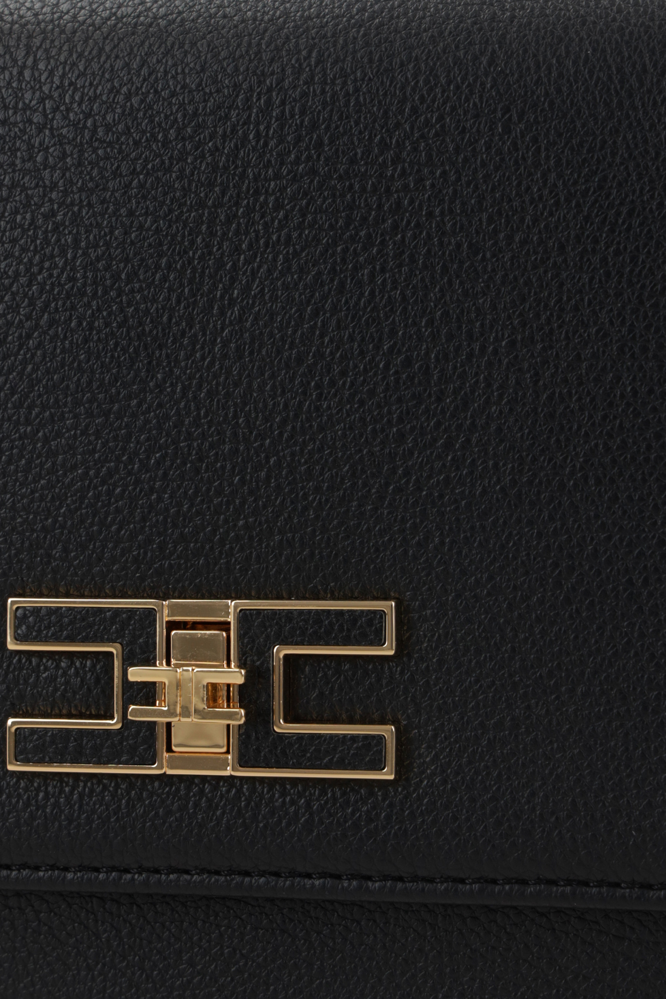 Shop Elisabetta Franchi Groumette-chain Shoulder Bag In Black