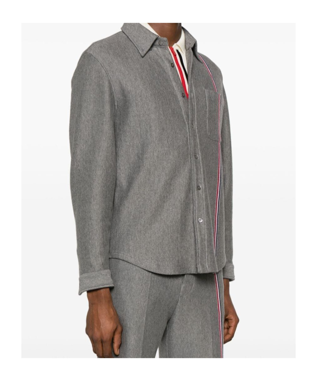 THOM BROWNE RWB-STRIPE COTTON OVERSHIRT
