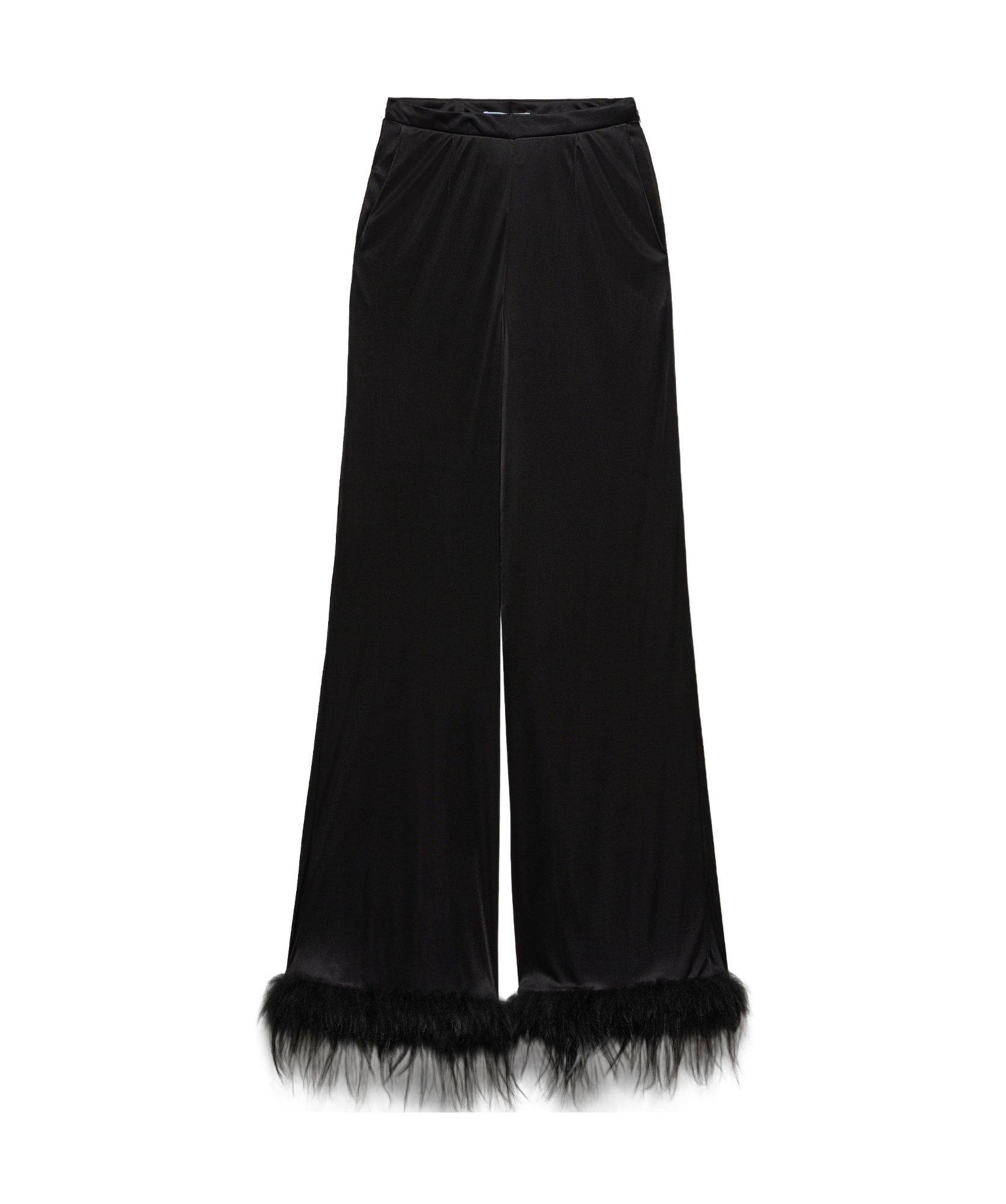 PRADA PRADA TRIANGLE LOGO WIDE-LEG TROUSERS