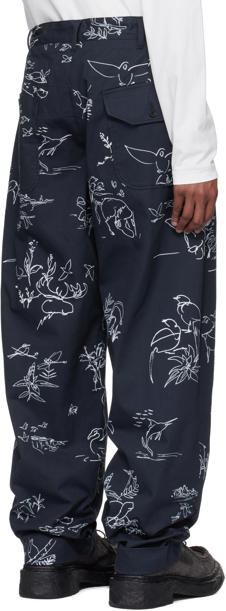Engineered Garments Twill Casual Pants In Navy Blue