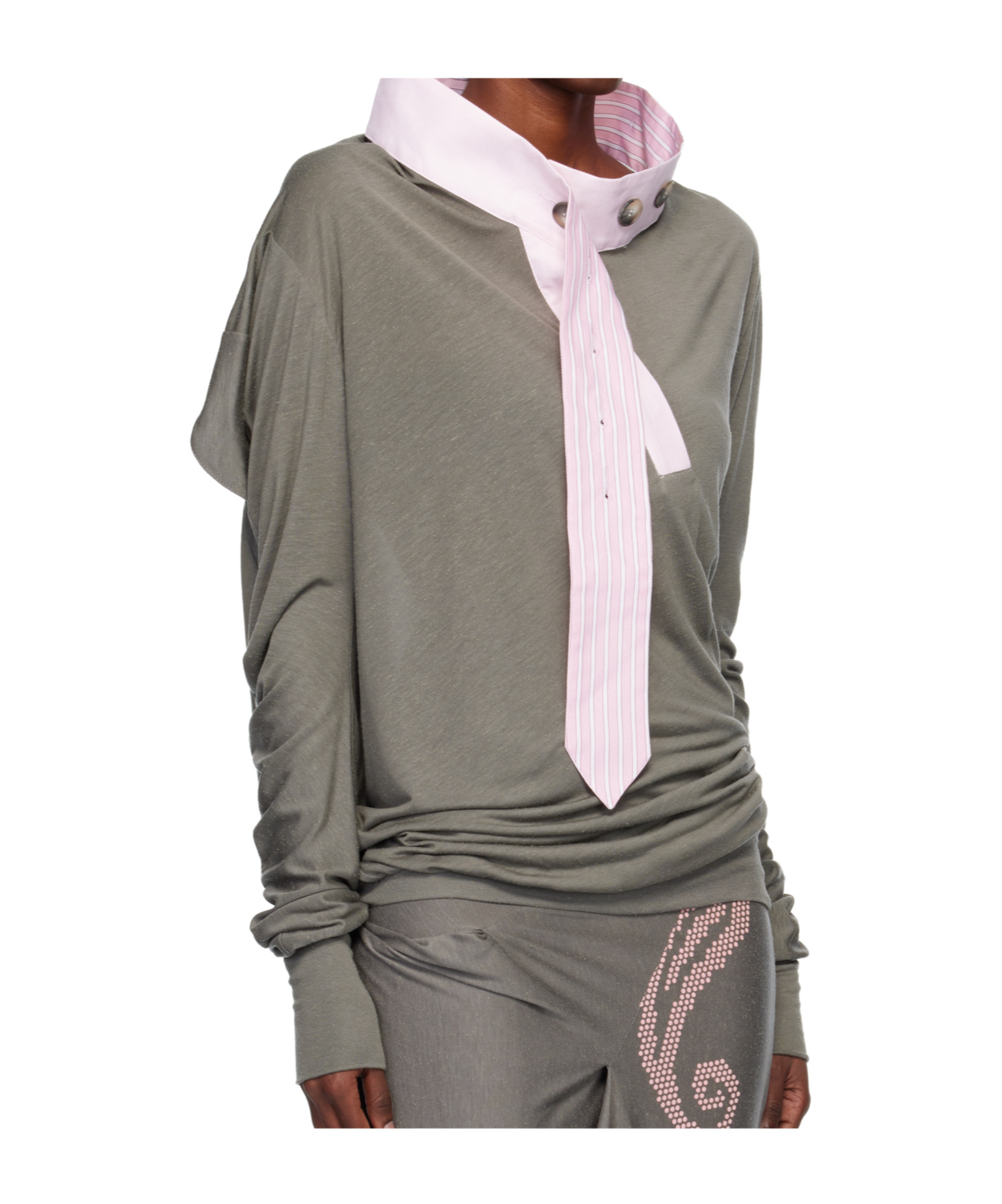 Kiko Kostadinov Asymmetrical Sweater In Gray