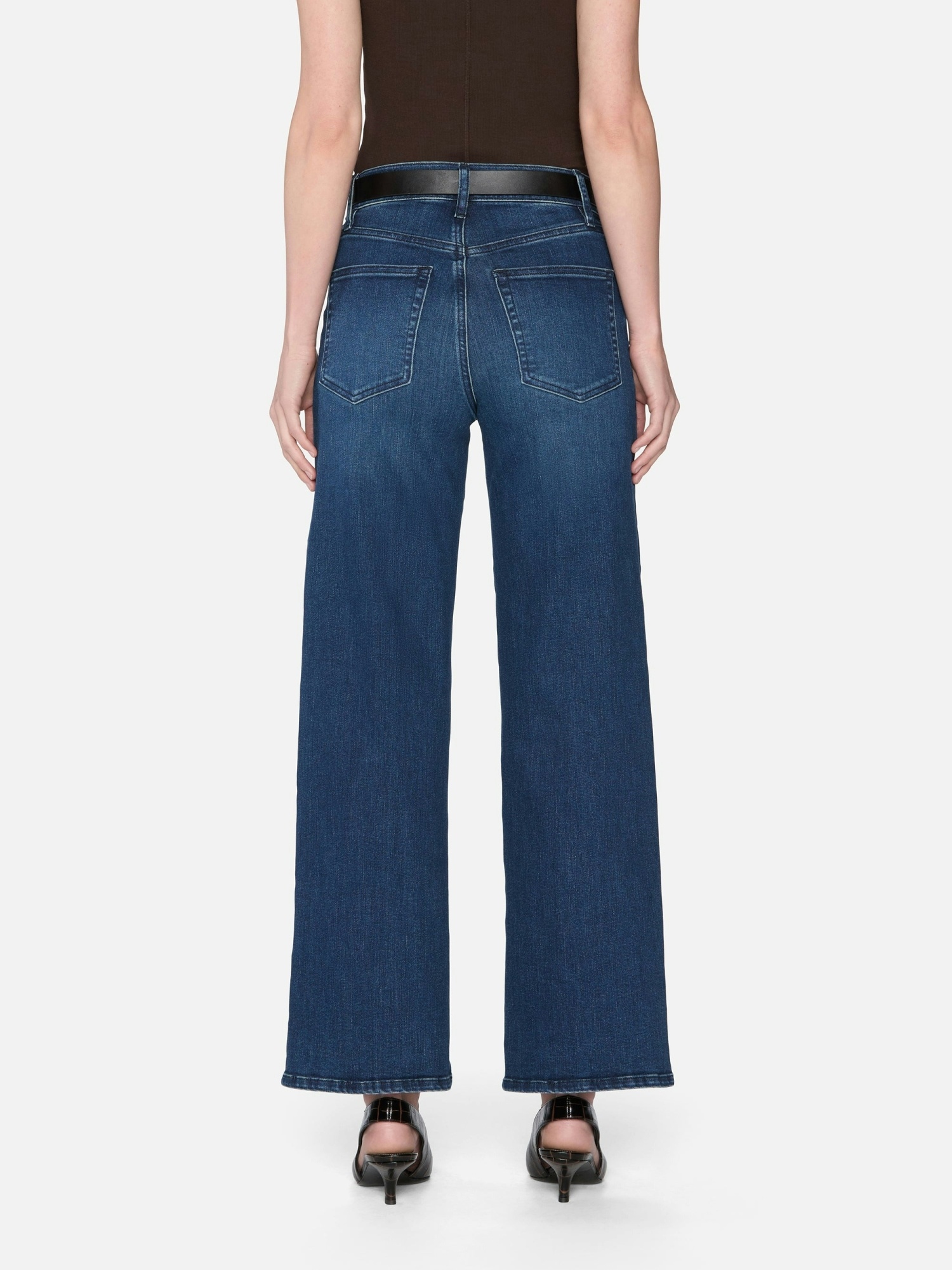 Frame Le Slim Palazzo High Rise Jeans In Femma In Blue