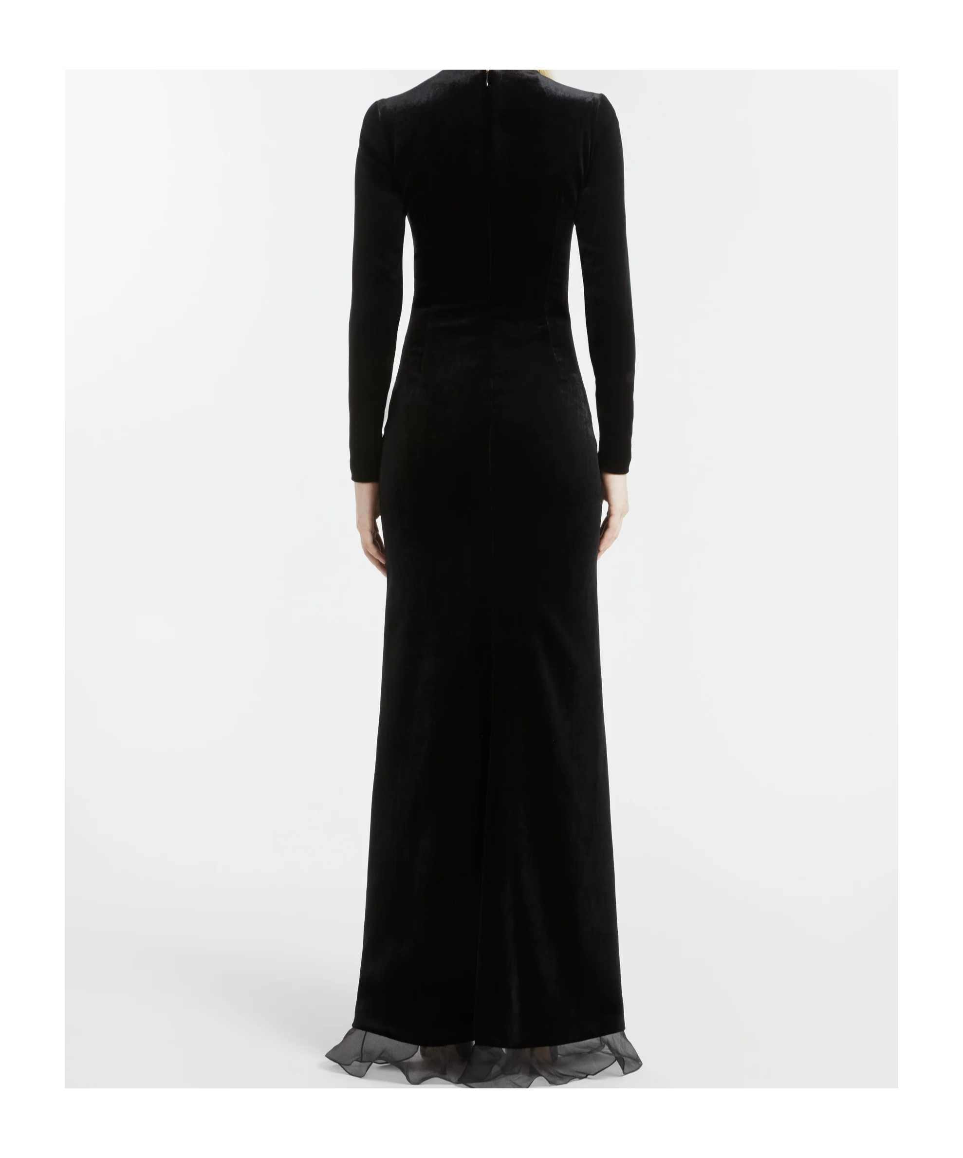 Alessandra Rich Velvet Dress With Ruches In Black