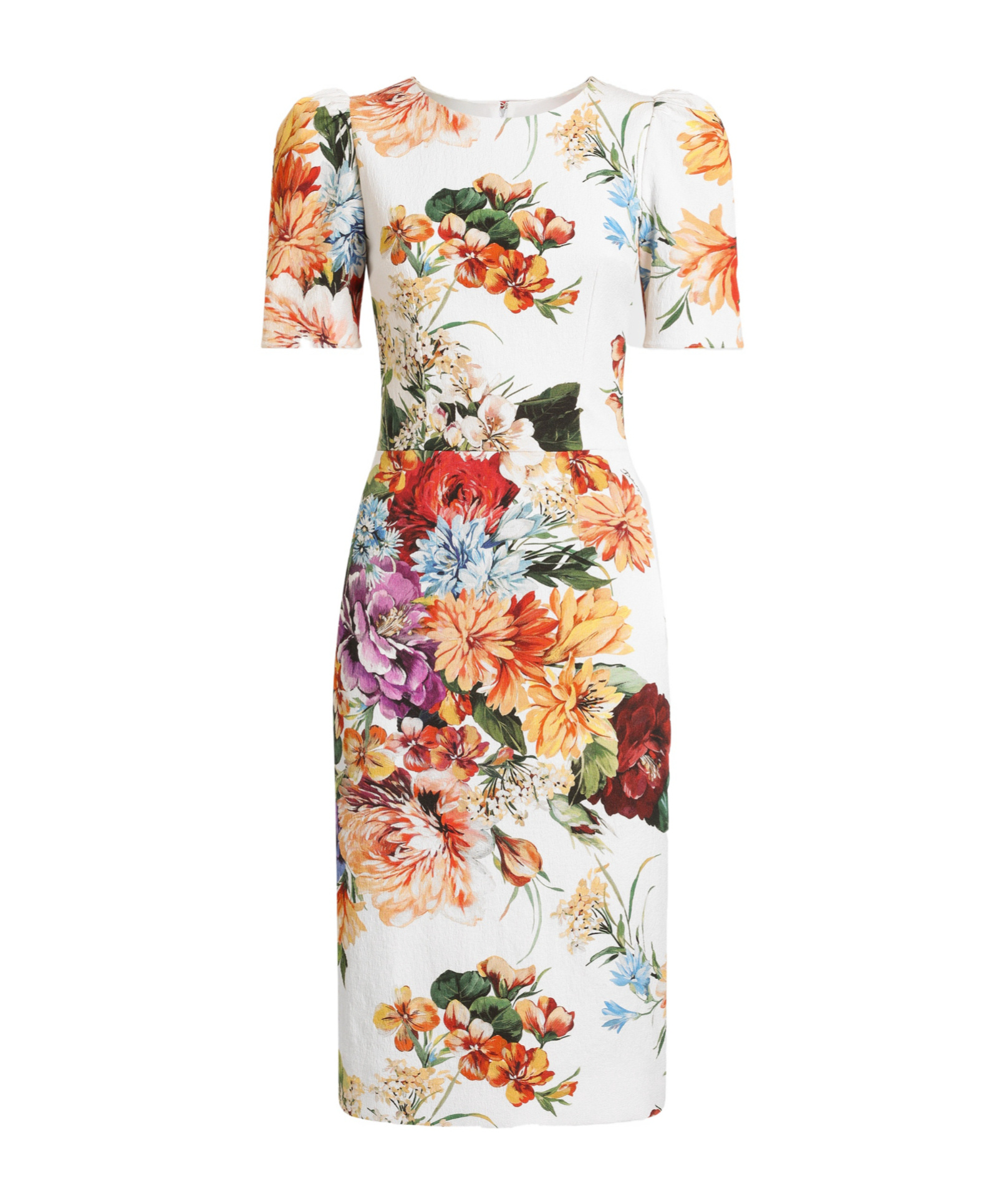 Dolce & Gabbana Floral-print Midi Dress In White