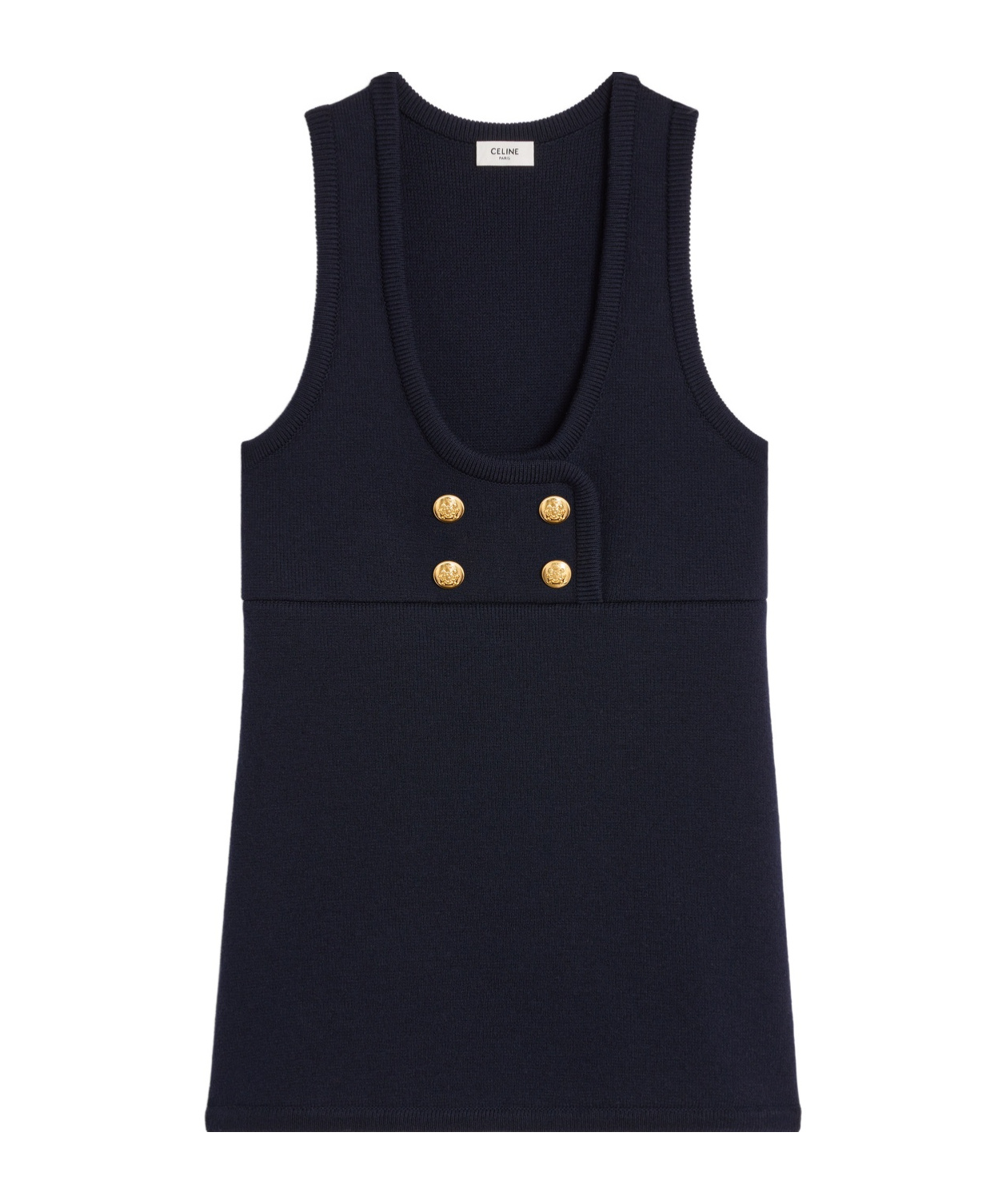 Celine Double-sided Wool Girdle Mini Dress In Black