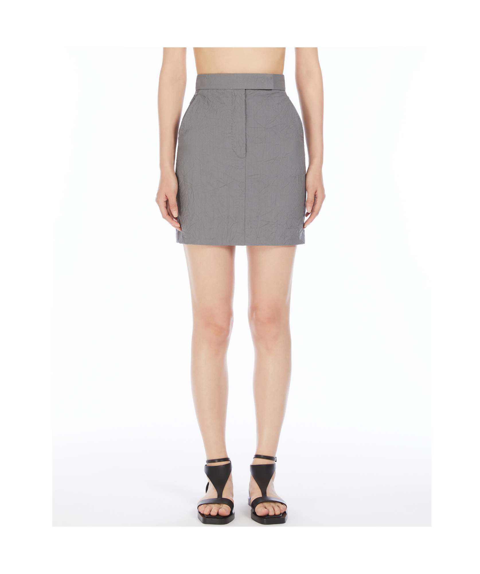 Max Mara Wool High-waisted Mini Skirt In Gray