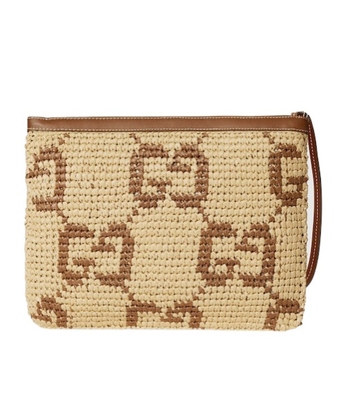 Gucci Gg Pouch In Natural Brown