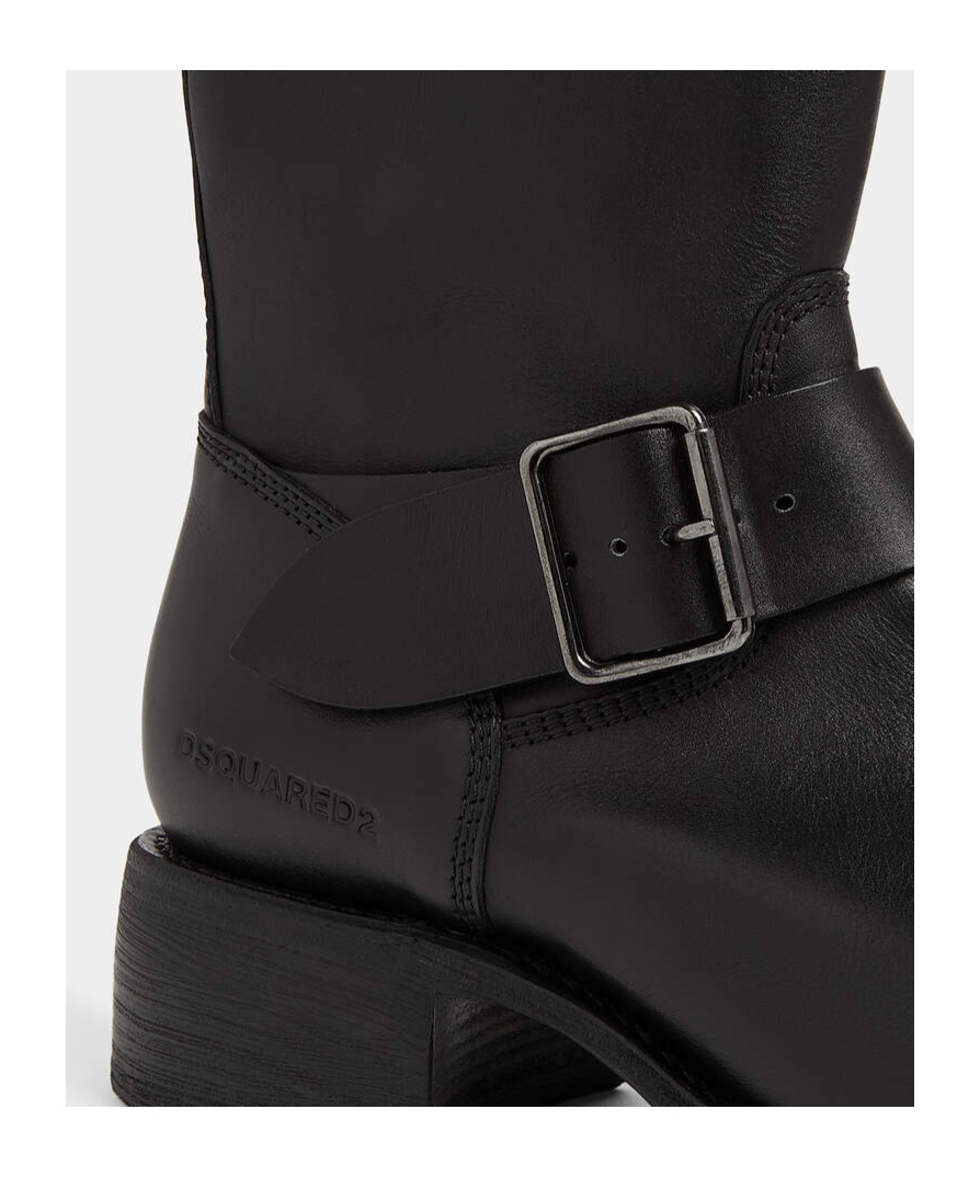Dsquared2 Embossed Short Boots In Black