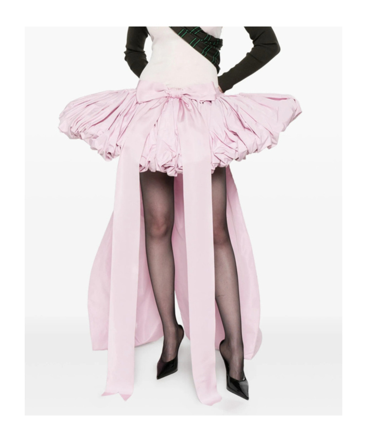 Dsquared2 High-low Layered Skirt Bow Detail In Pink