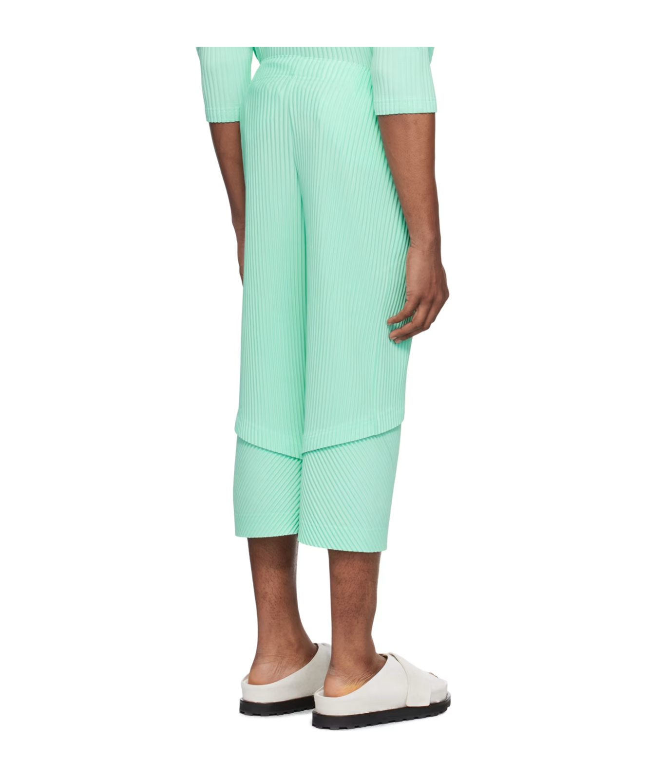 ISSEY MIYAKE HORN SHAPED PLEATED CASUAL PANTS