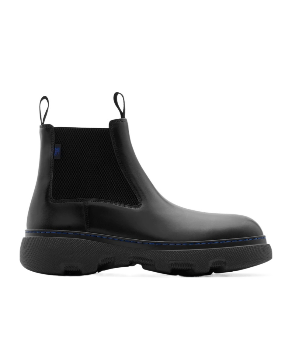 Burberry Chunky Sole Ankle Boots With Elastic Panels In Black