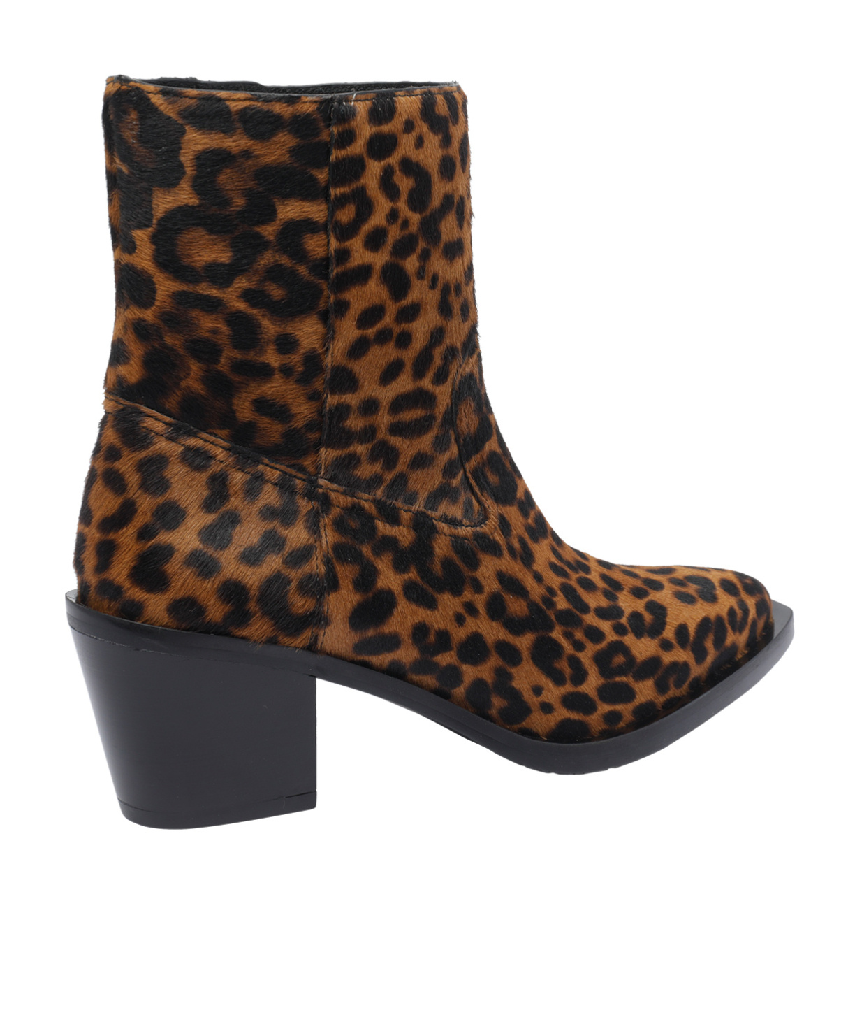 Stuart Weitzman Animalier Print Block Heel Pointed Toe Boots In Brown