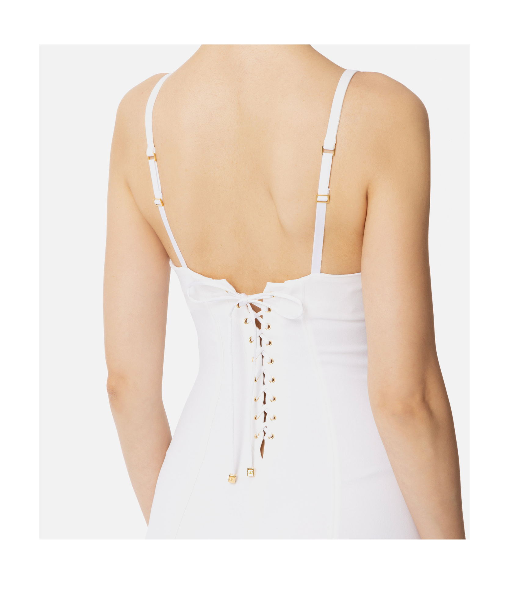 Elisabetta Franchi Thin Strap Dress In White
