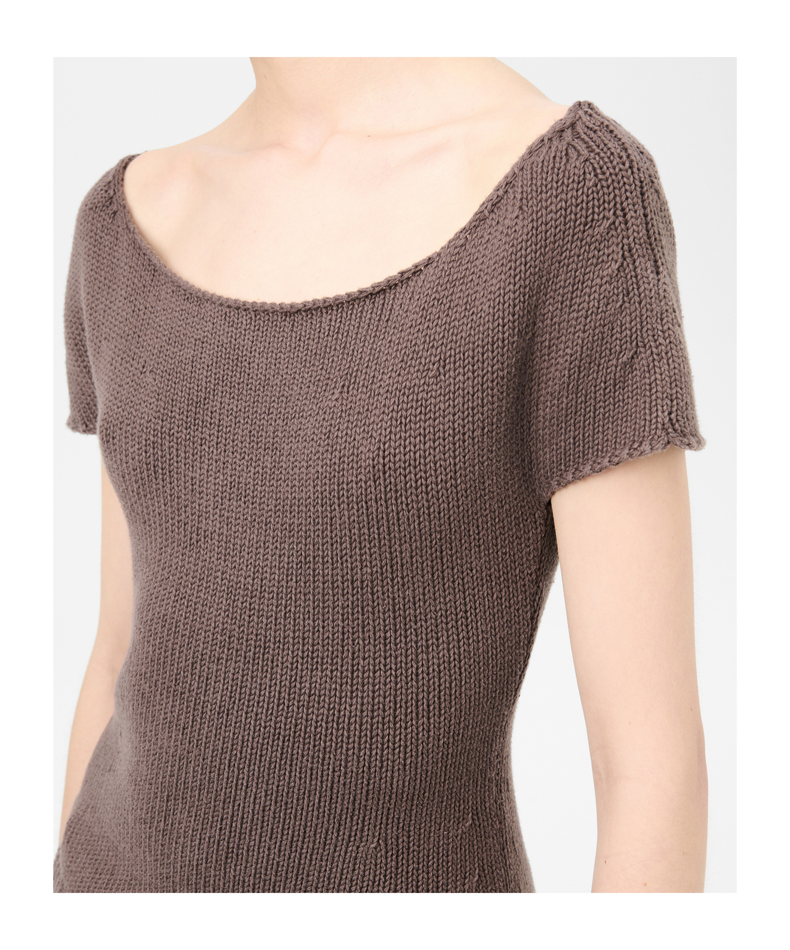 Our Legacy Sculpt Knitted Cotton T-shirt In Brown