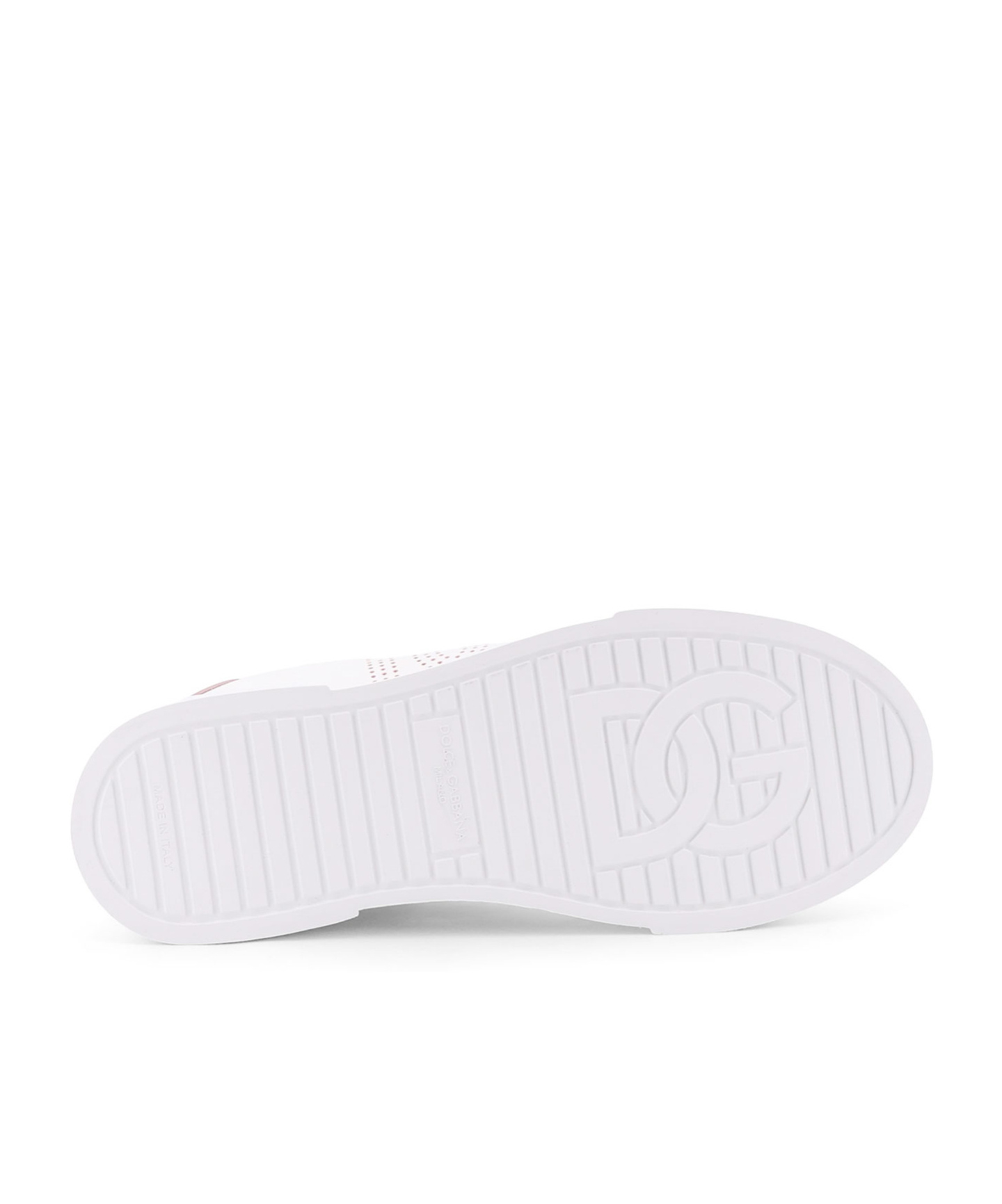 Dolce & Gabbana Portofino Low-top Leather Sneakers With Lateral Monogram In Pink