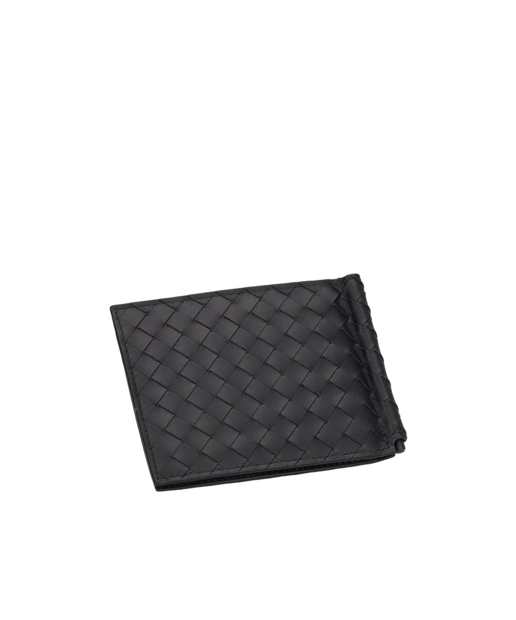 Bottega Veneta Intracciato Piccolo Woven Wrap-around Zipper Wallet In Black