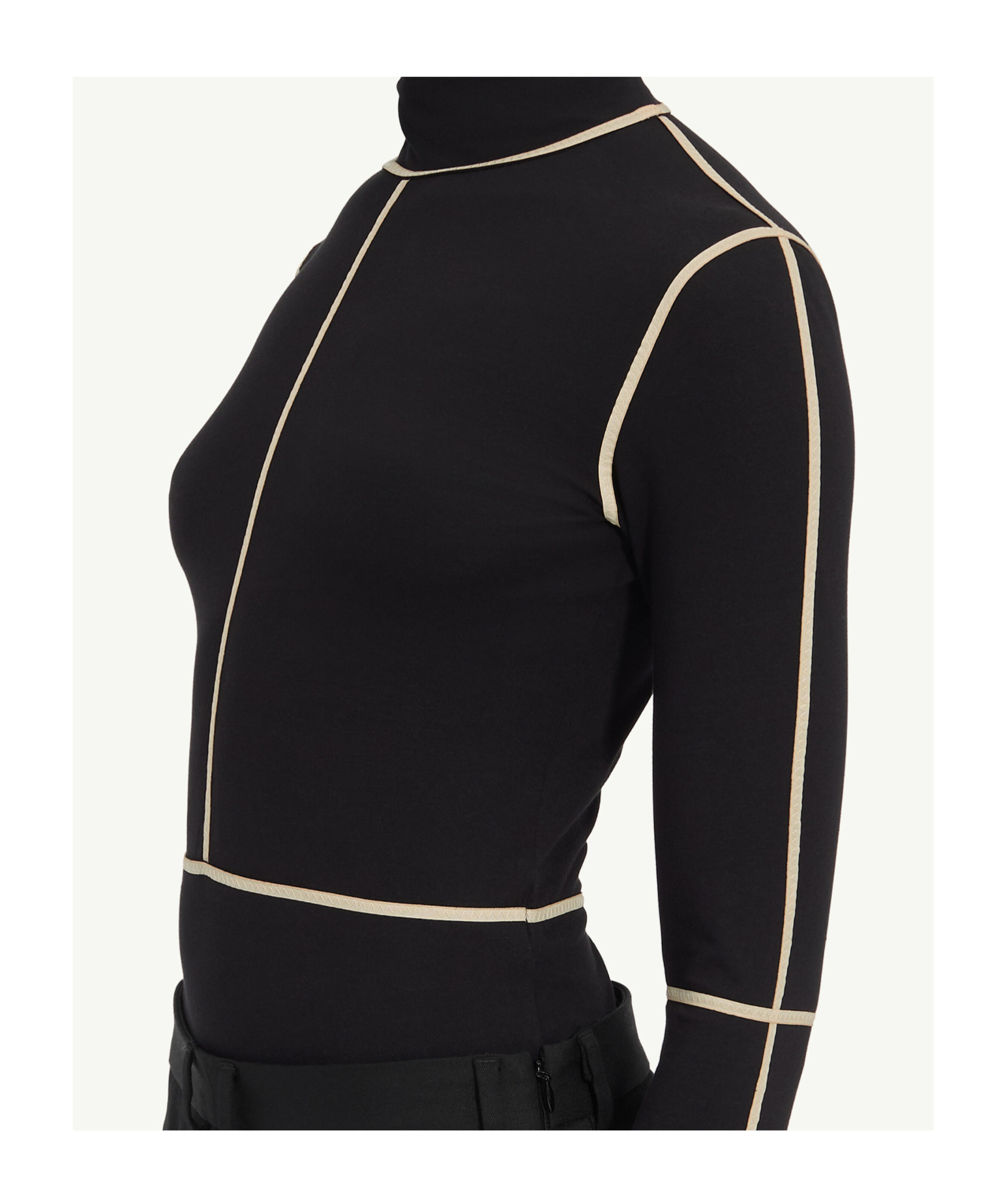Mm6 Maison Margiela High-neck Panelled Bodysuit In Black