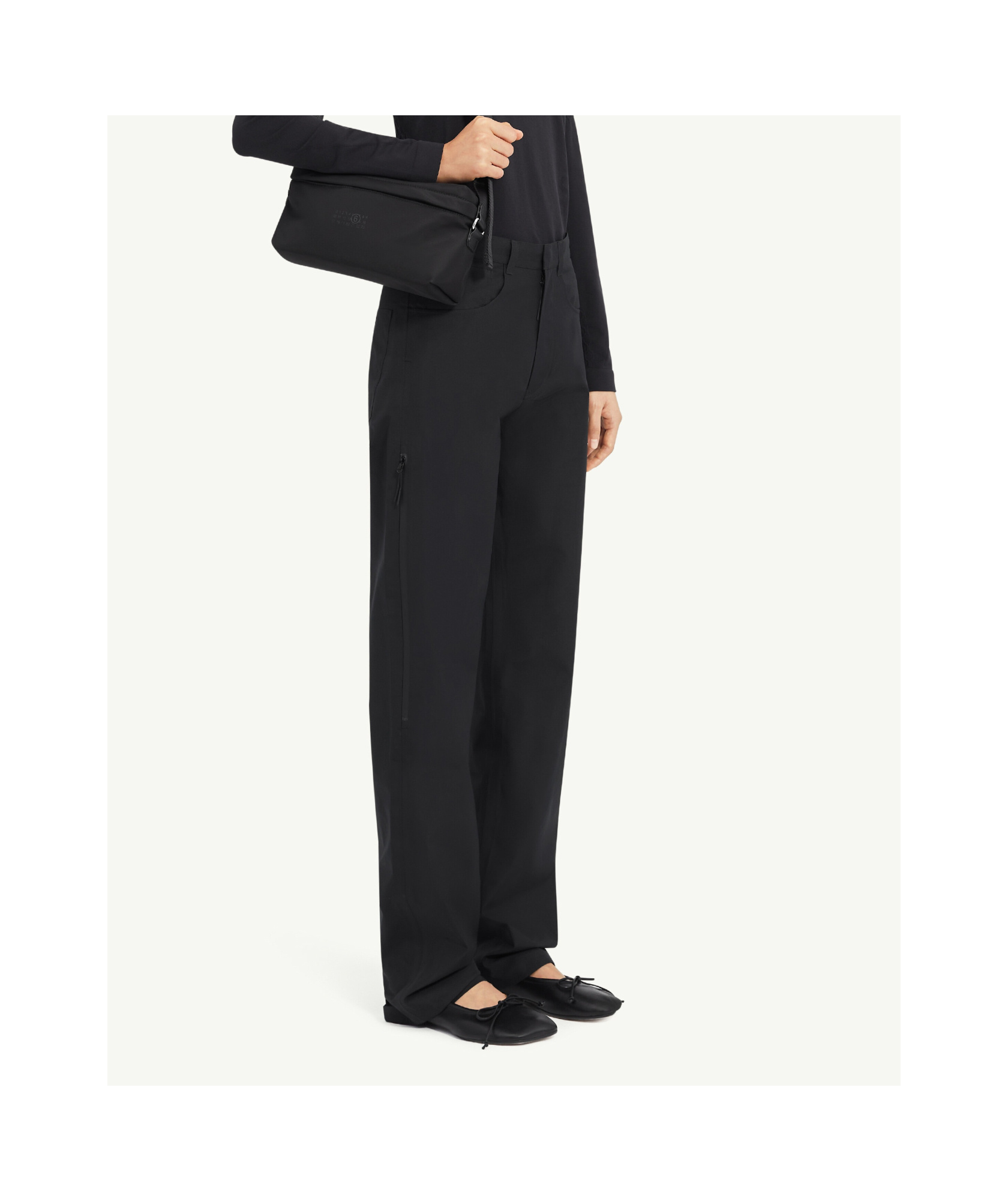 Mm6 Maison Margiela Belt-loop Casual Pants In Black