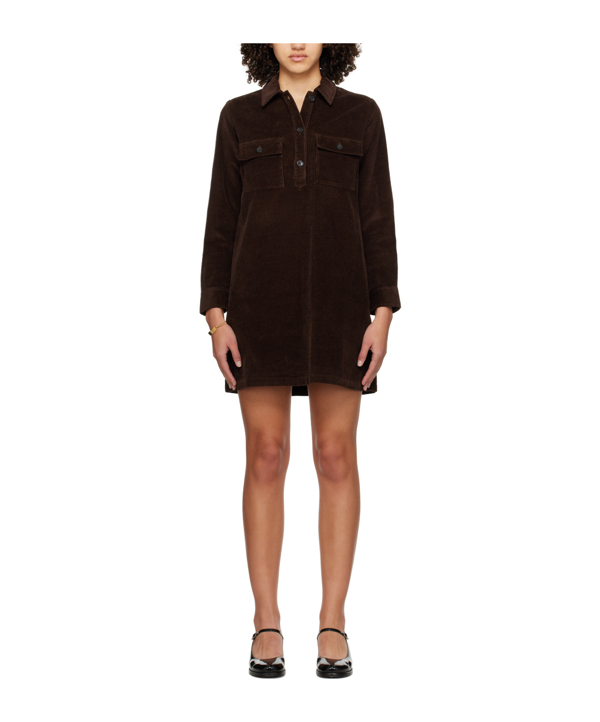 Apc Mia Long-sleeved Dress In Black