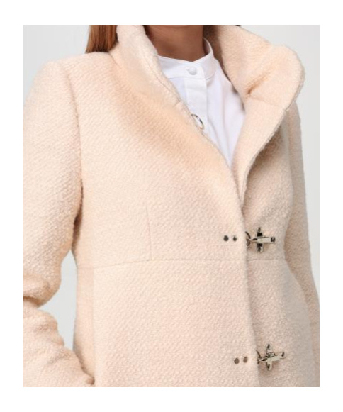 Shop Fay High-necked Coat In Nude