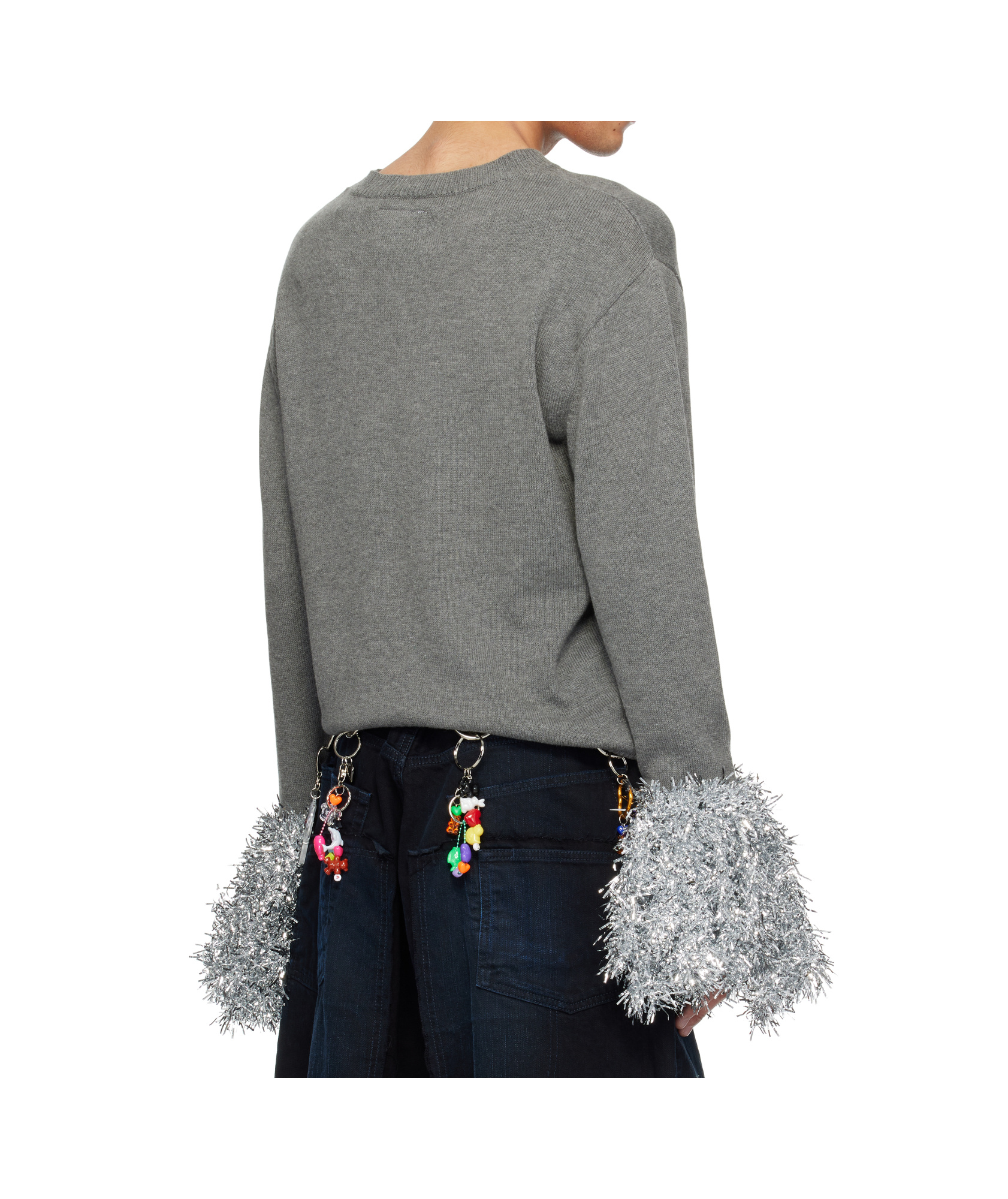 Doublet Gray Cheerleading Pompon Sweater In Gray