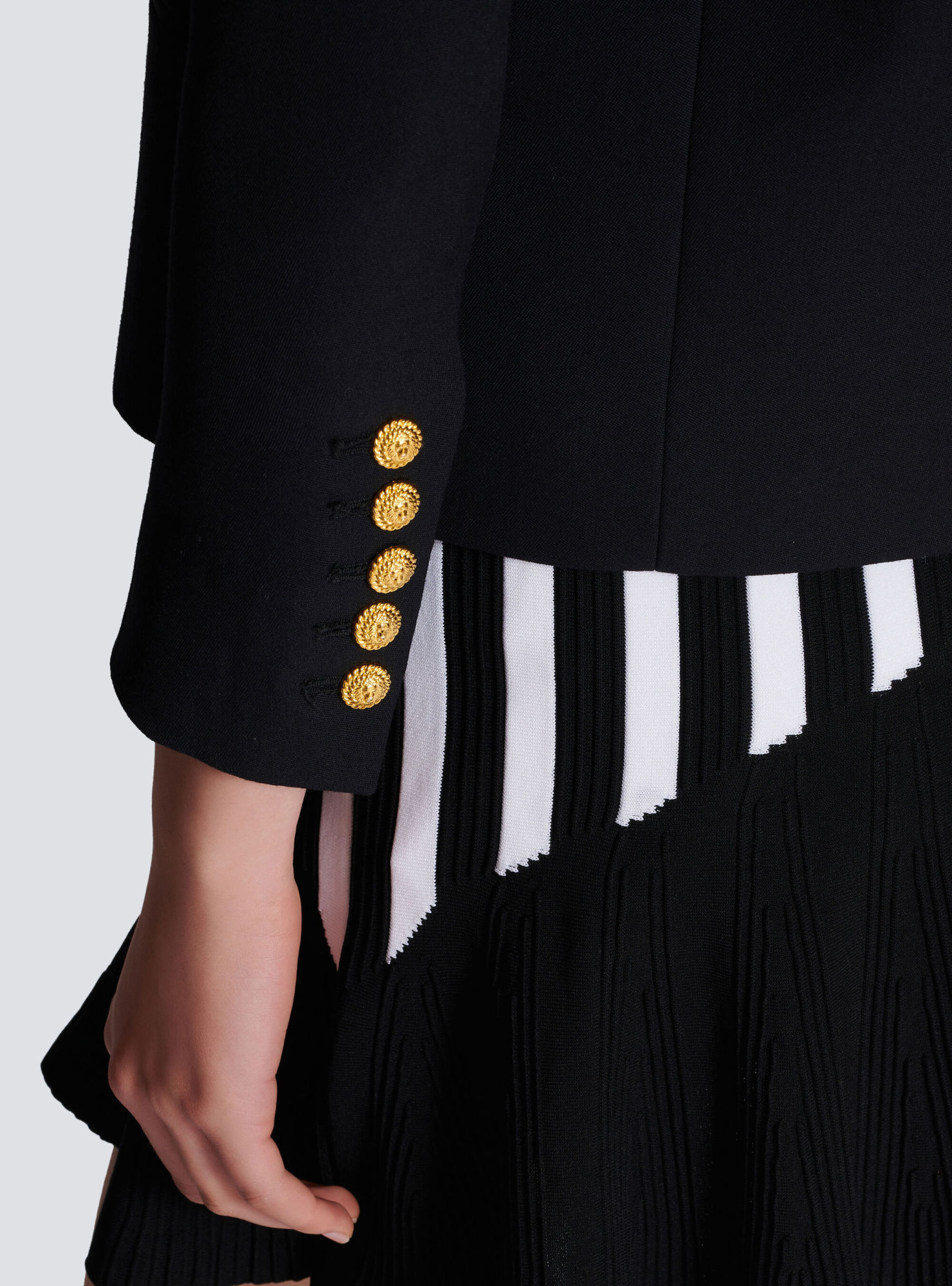 Balmain Boxy Wool Jacket In Black