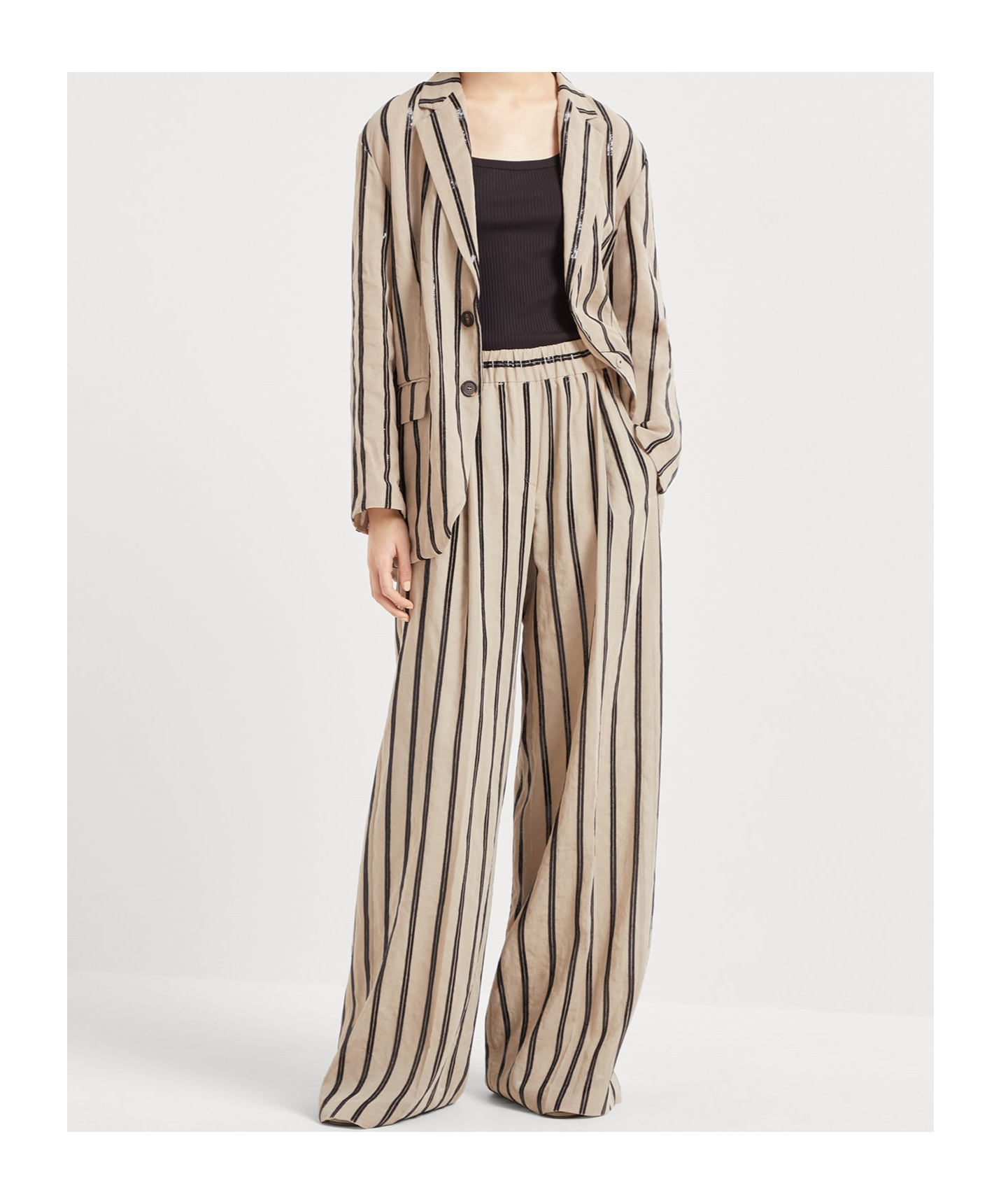 Brunello Cucinelli Loose Track Pants In Neutral