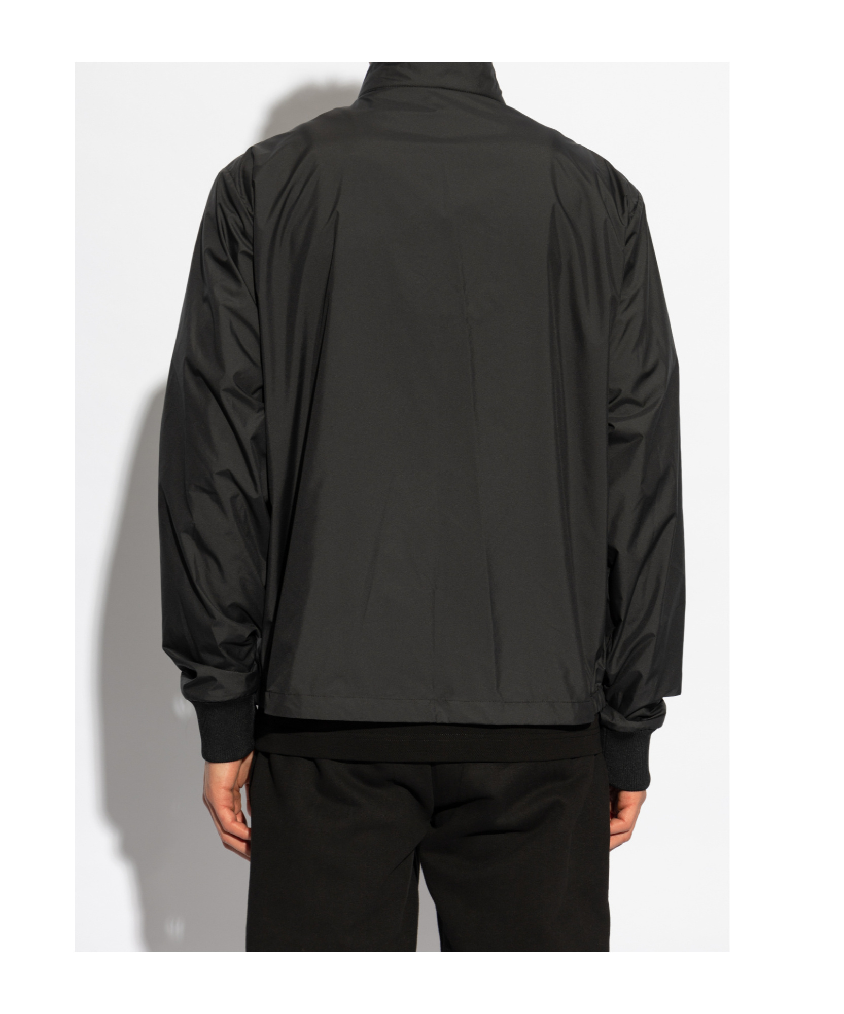 Moncler Down Jacket With Knit Sleeves In Black